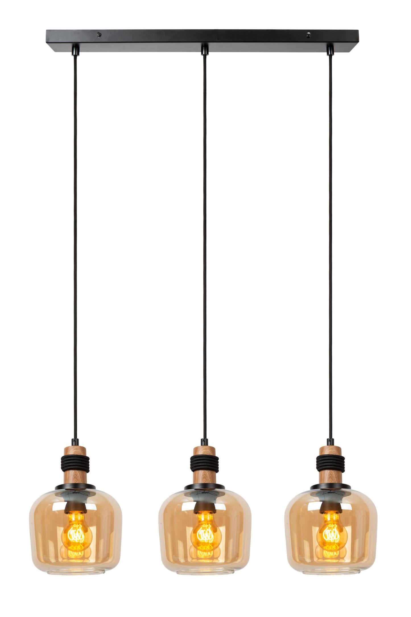 Ilona Ceiling Lights - Matt Black/Smoked Amber
