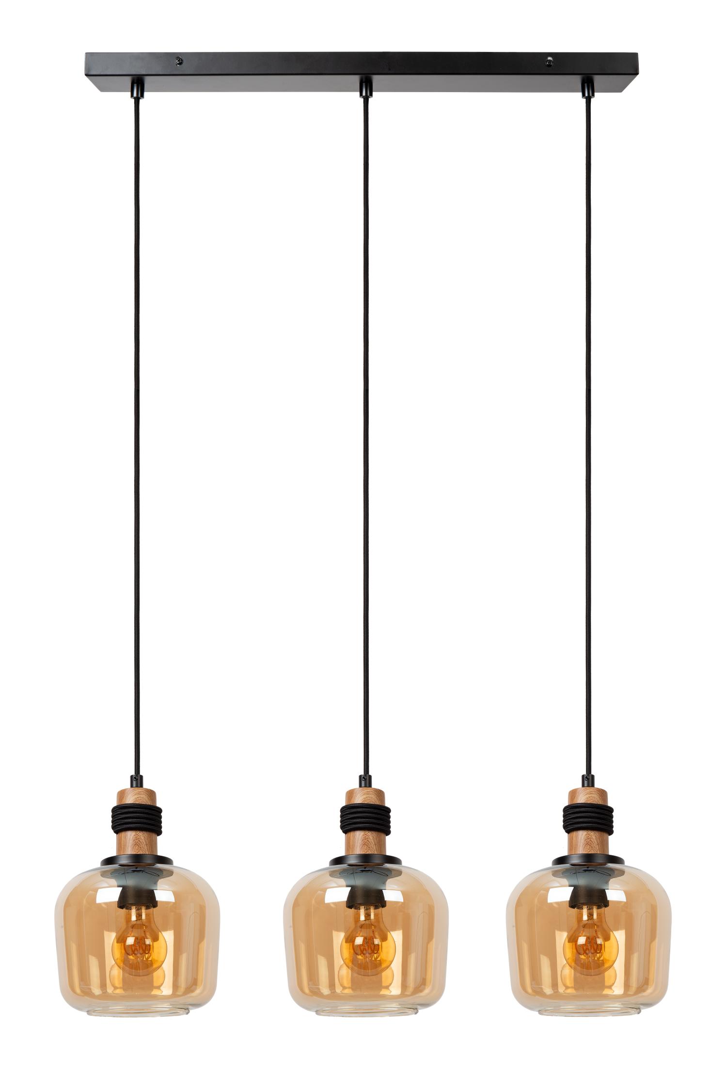 Ilona Ceiling Lights - Matt Black/Smoked Amber