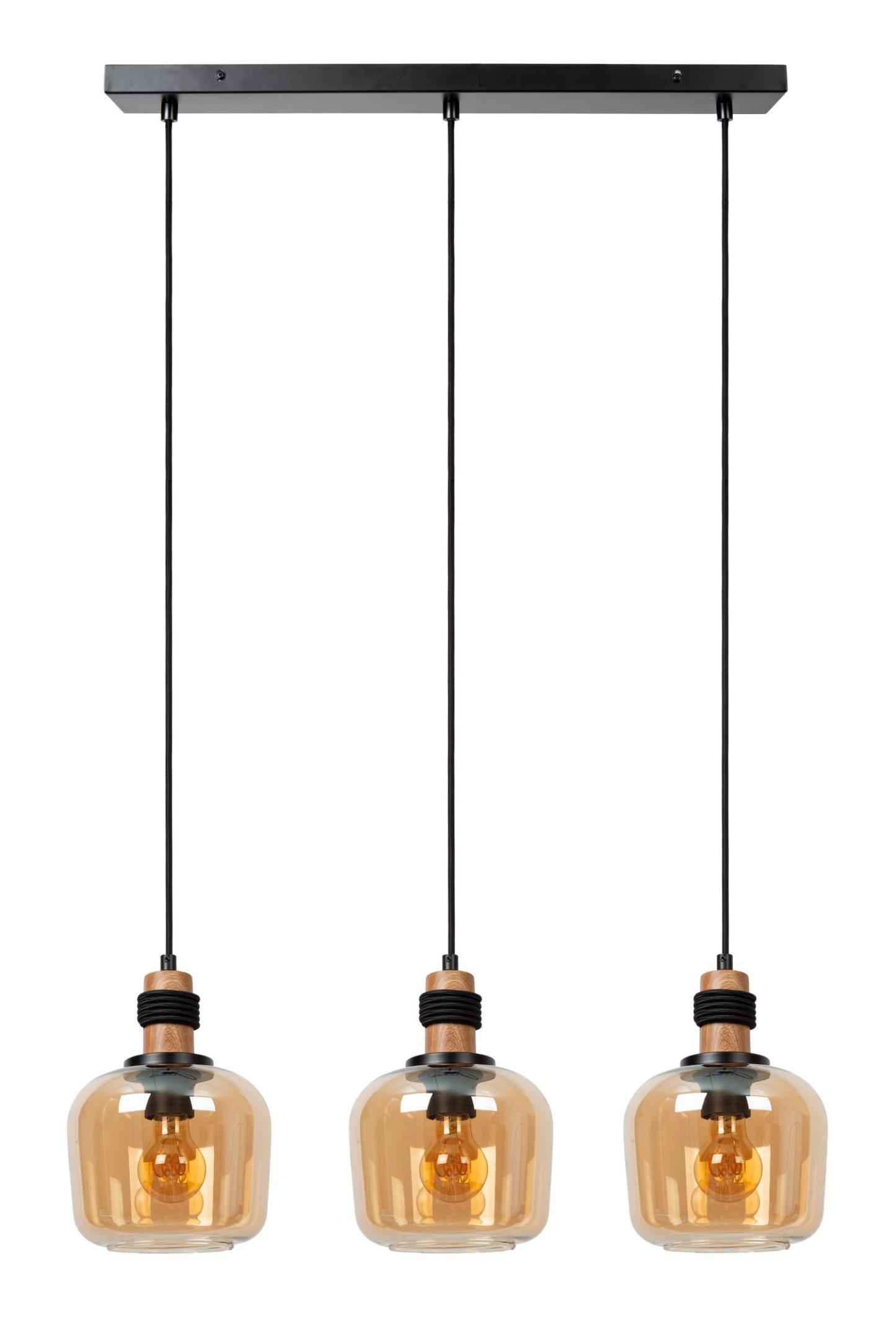 Ilona Ceiling Lights - Matt Black/Smoked Amber