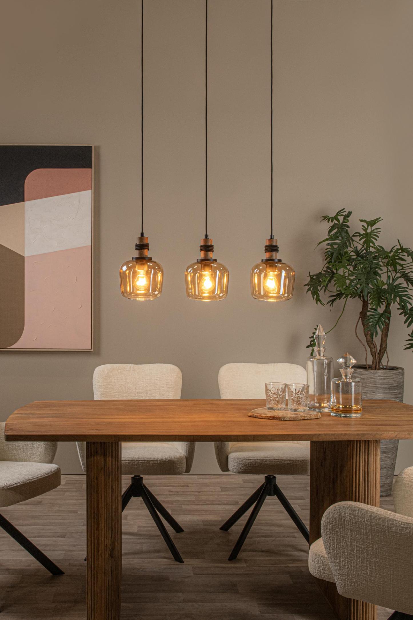 Ilona Ceiling Lights - Matt Black/Smoked Amber