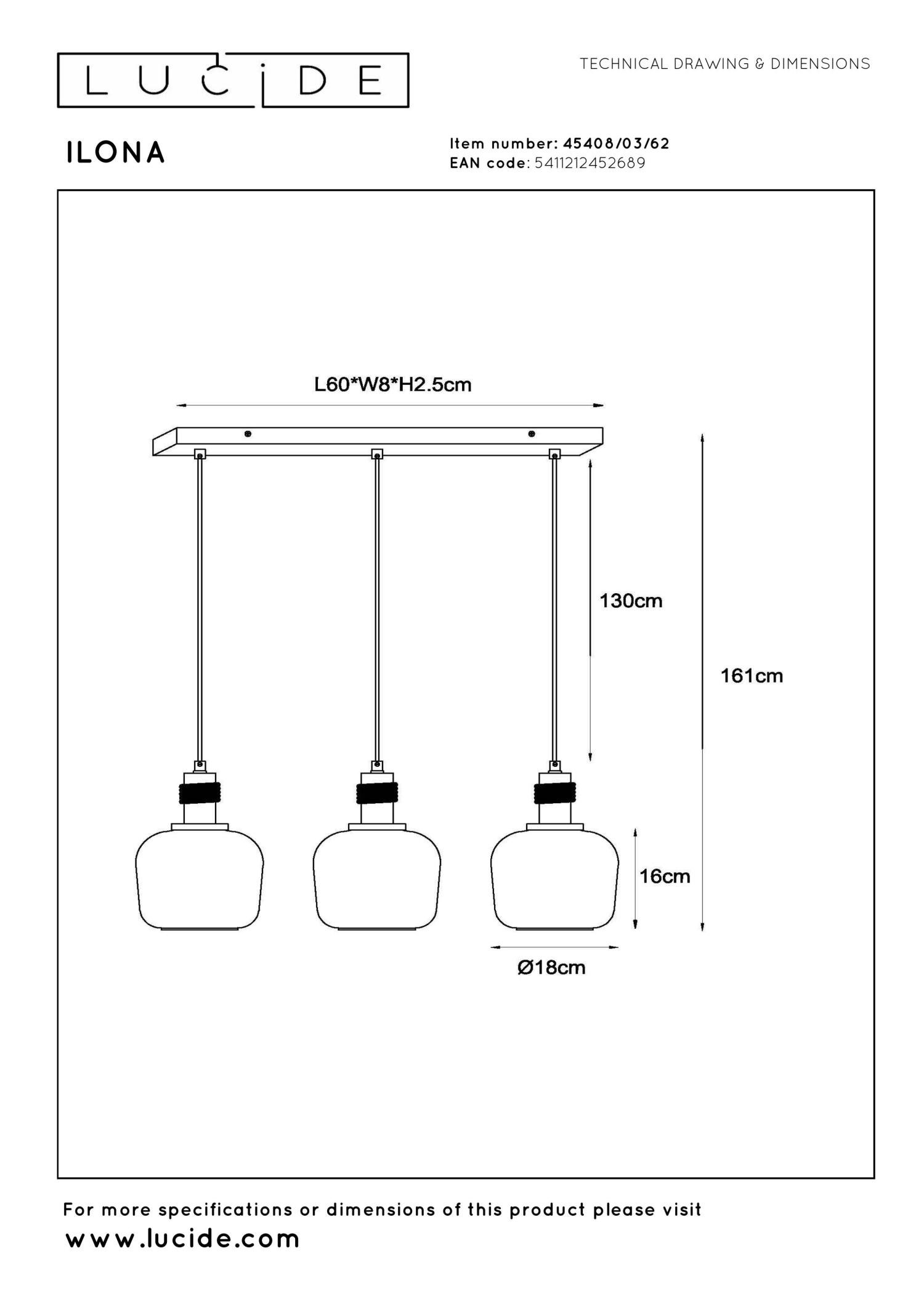 Ilona Ceiling Lights - Matt Black/Smoked Amber