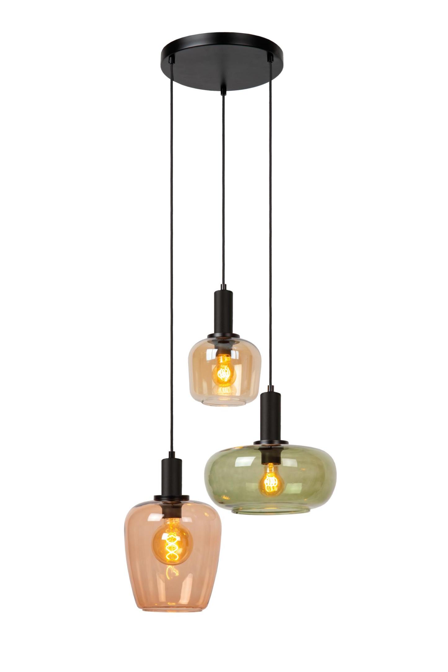 Ilona Ceiling Lights - Matt Black/Multi Colour