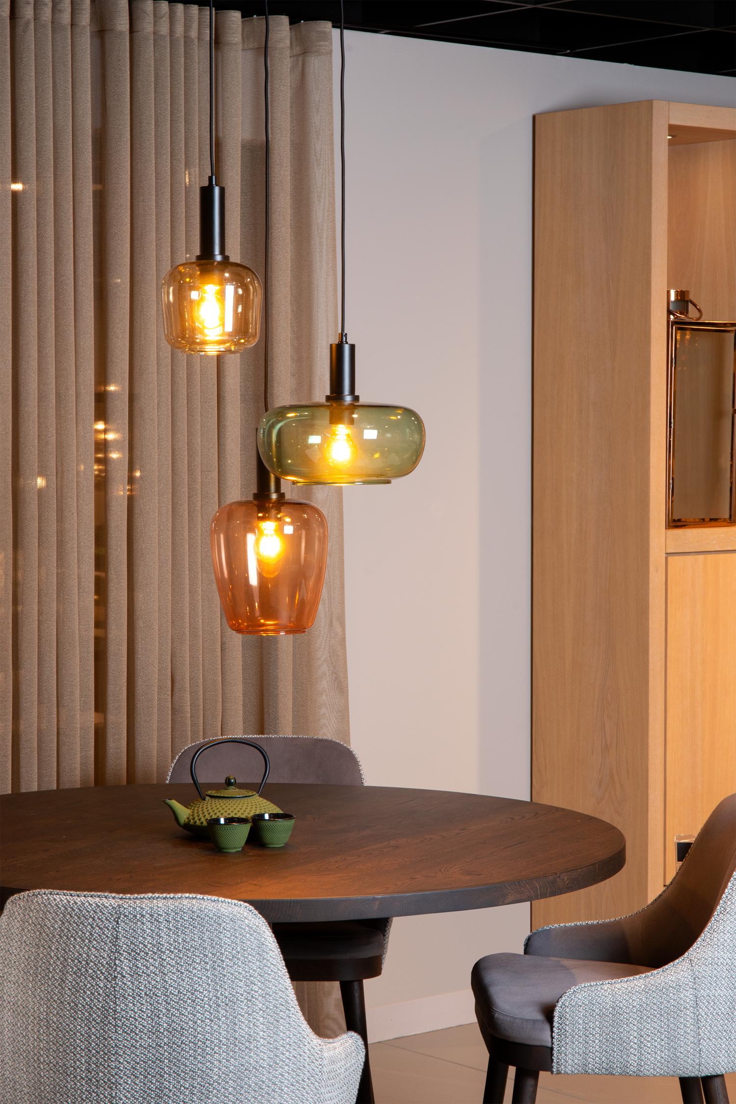 Ilona Ceiling Lights - Matt Black/Multi Colour