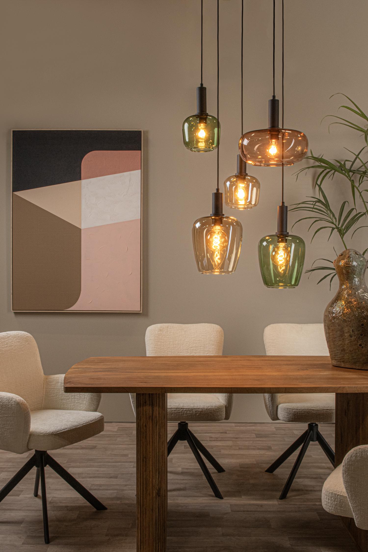 Ilona Ceiling Lights - Matt Black/Multi Colour