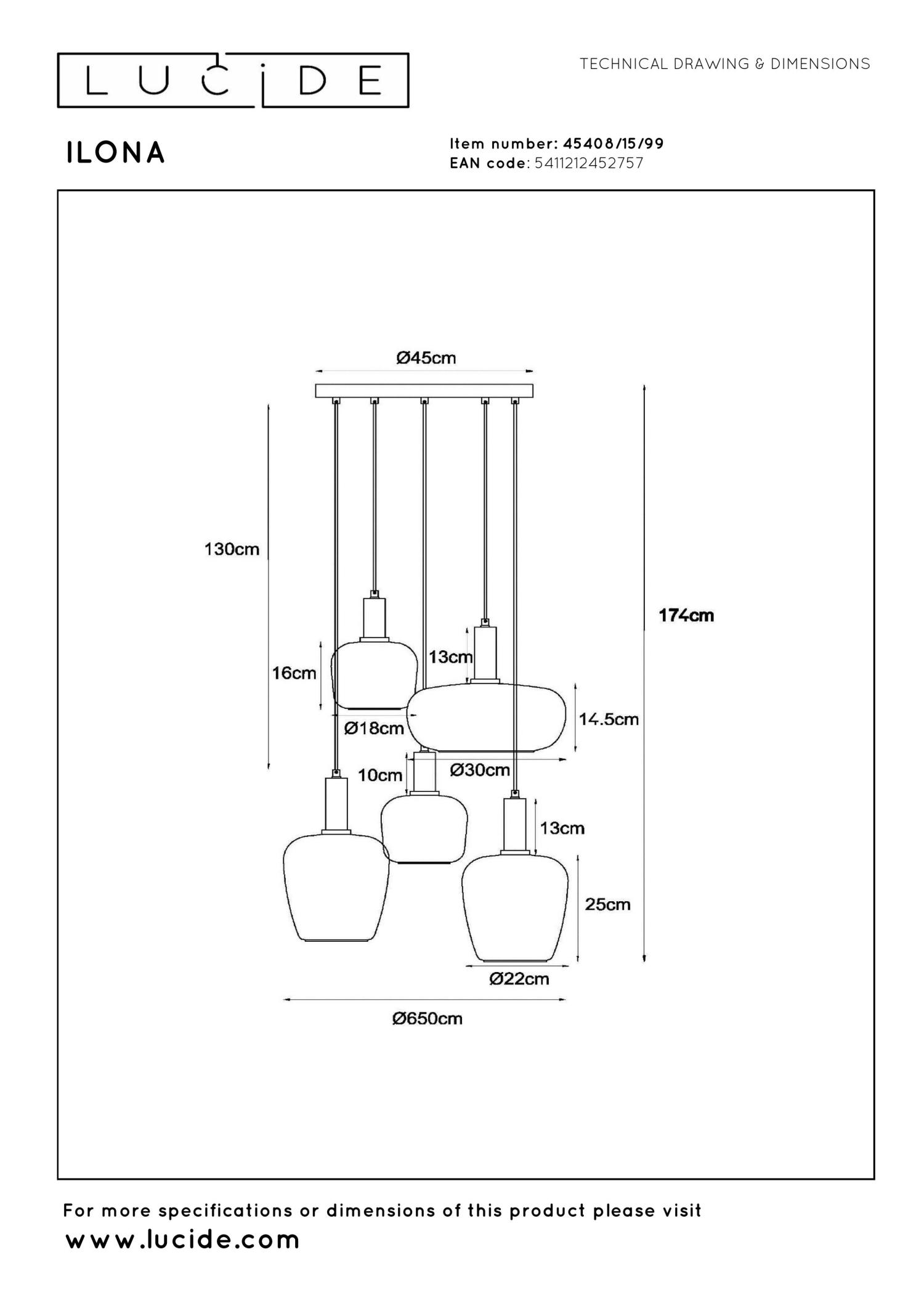 Ilona Ceiling Lights - Matt Black/Multi Colour