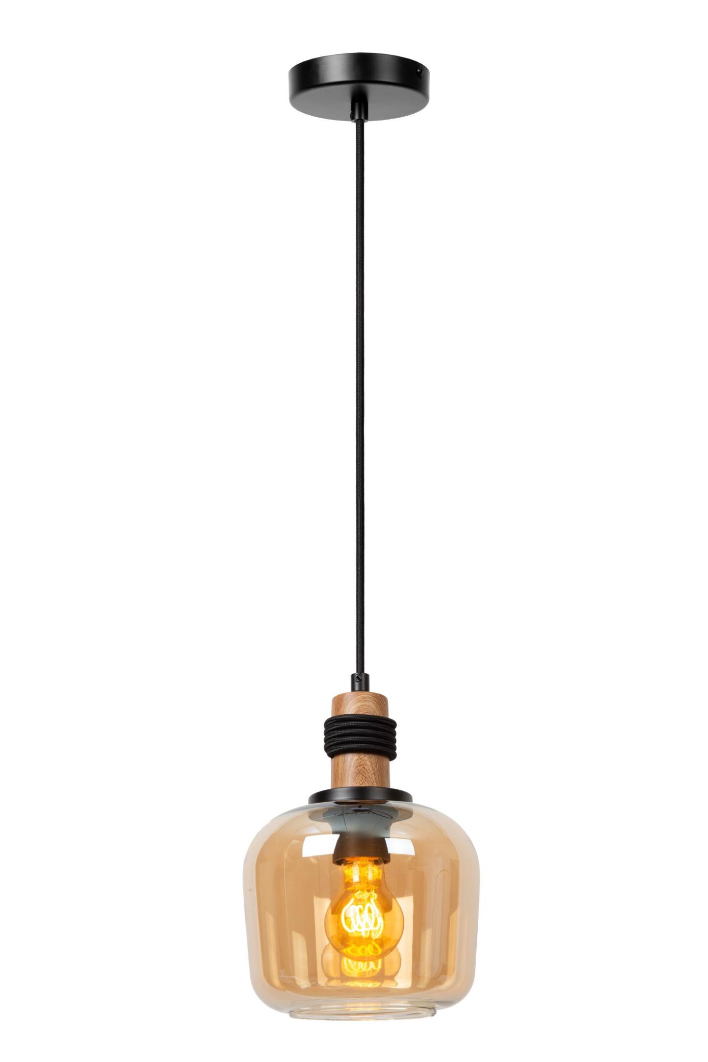 Ilona Ceiling Lights - Matt Black/Smoked Amber