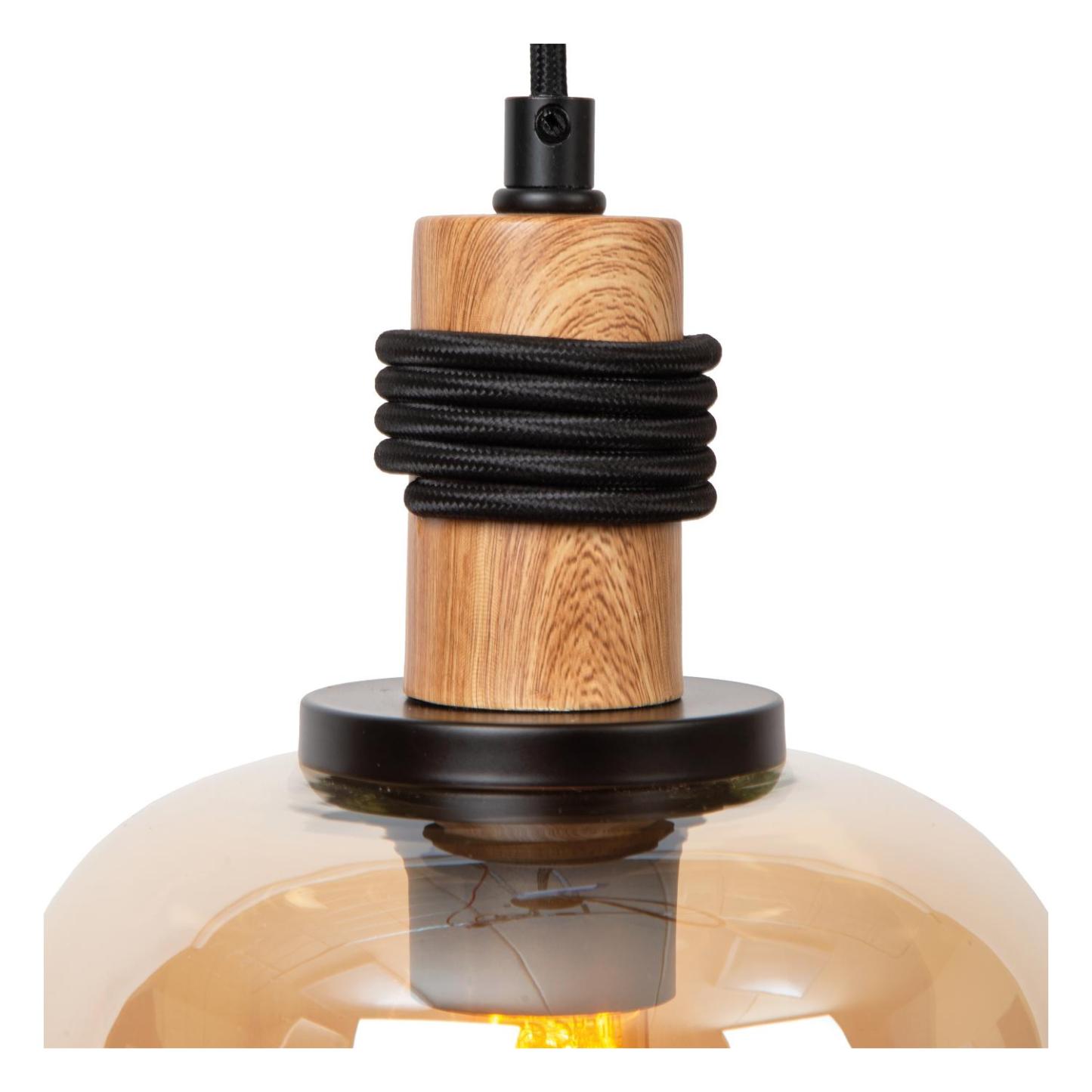 Ilona Ceiling Lights - Matt Black/Smoked Amber