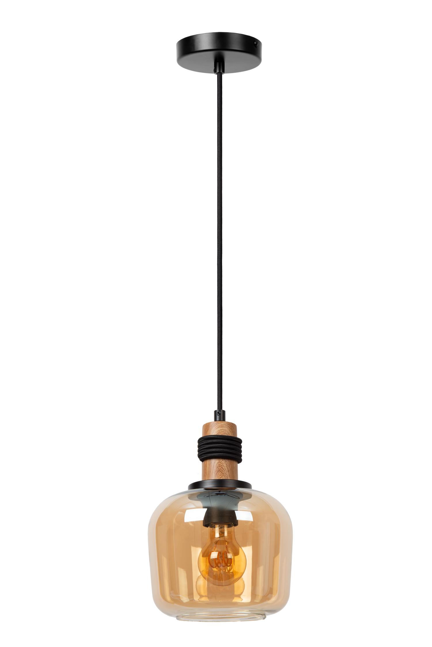Ilona Ceiling Lights - Matt Black/Smoked Amber