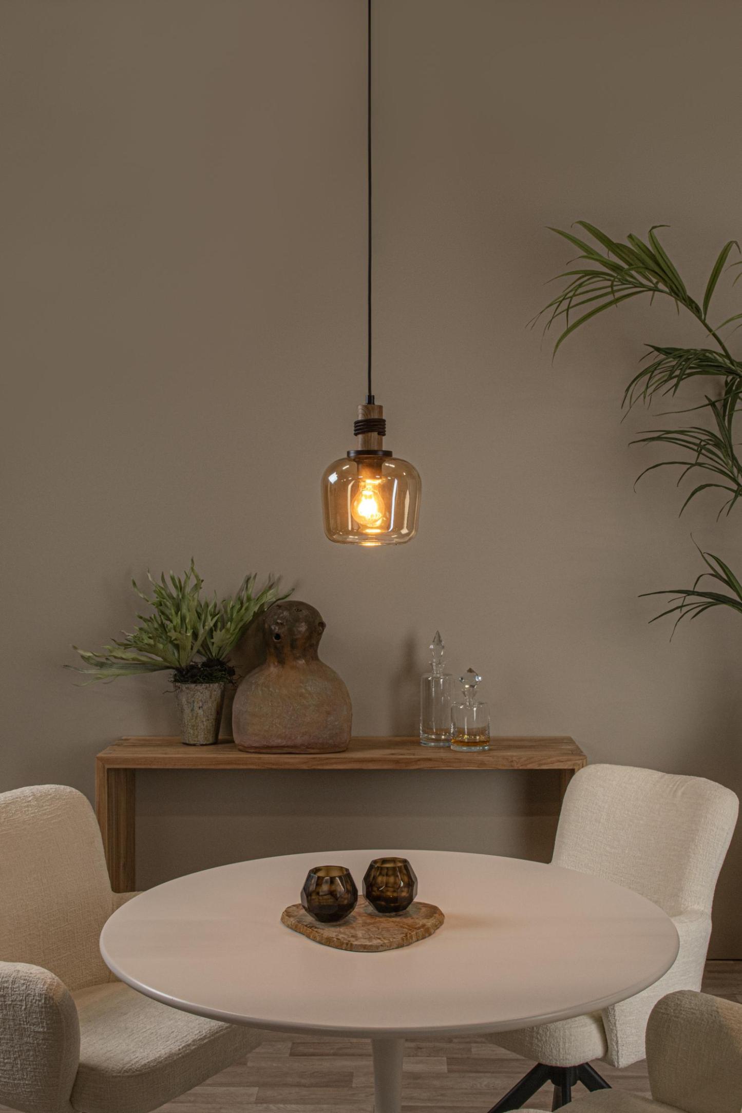 Ilona Ceiling Lights - Matt Black/Smoked Amber