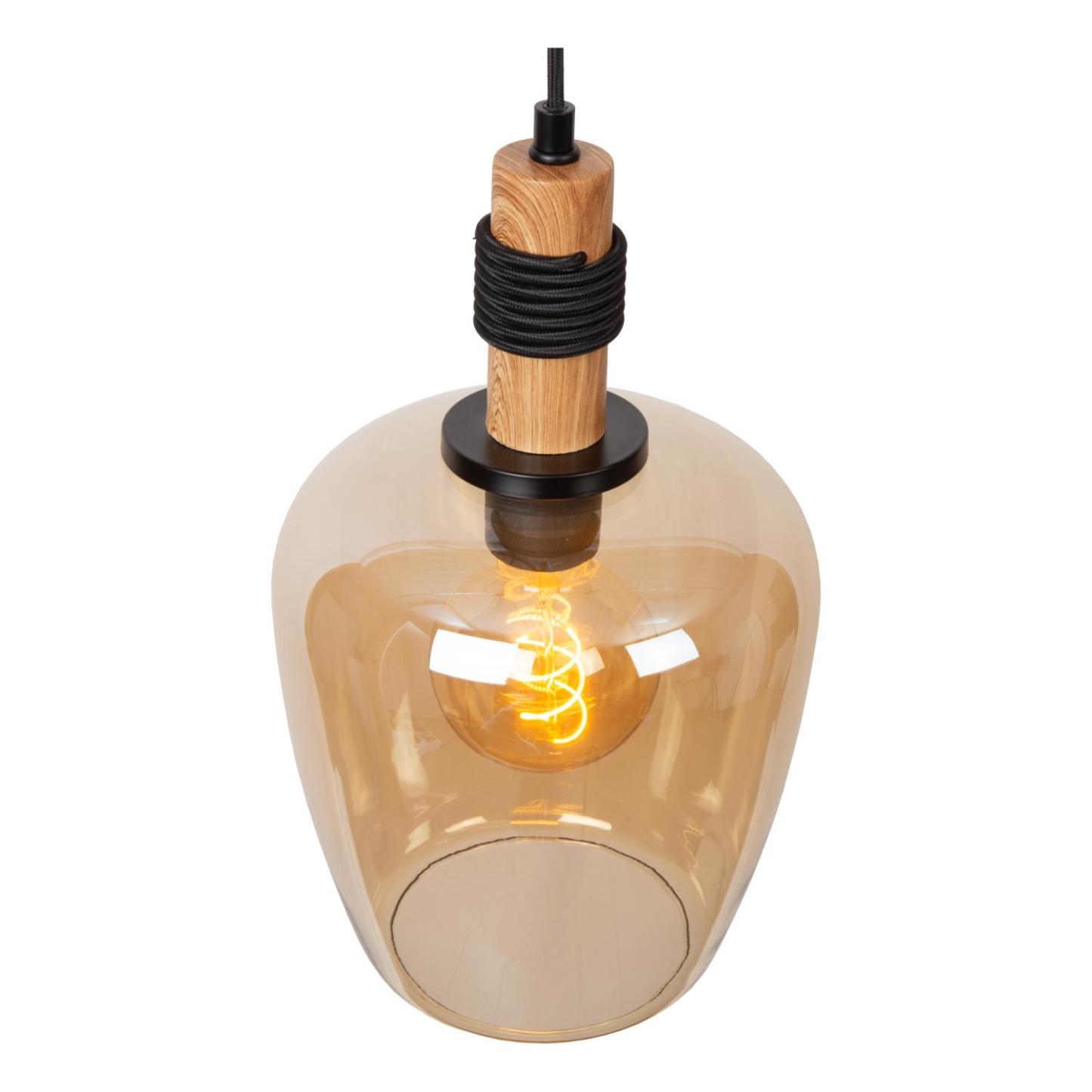 Ilona Ceiling Lights - Matt Black/Smoked Amber