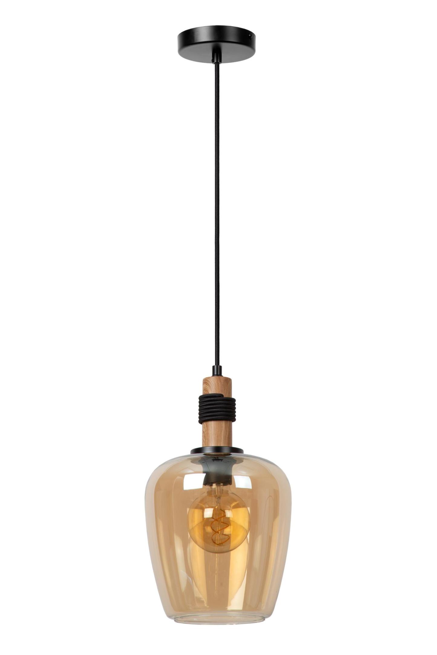Ilona Ceiling Lights - Matt Black/Smoked Amber