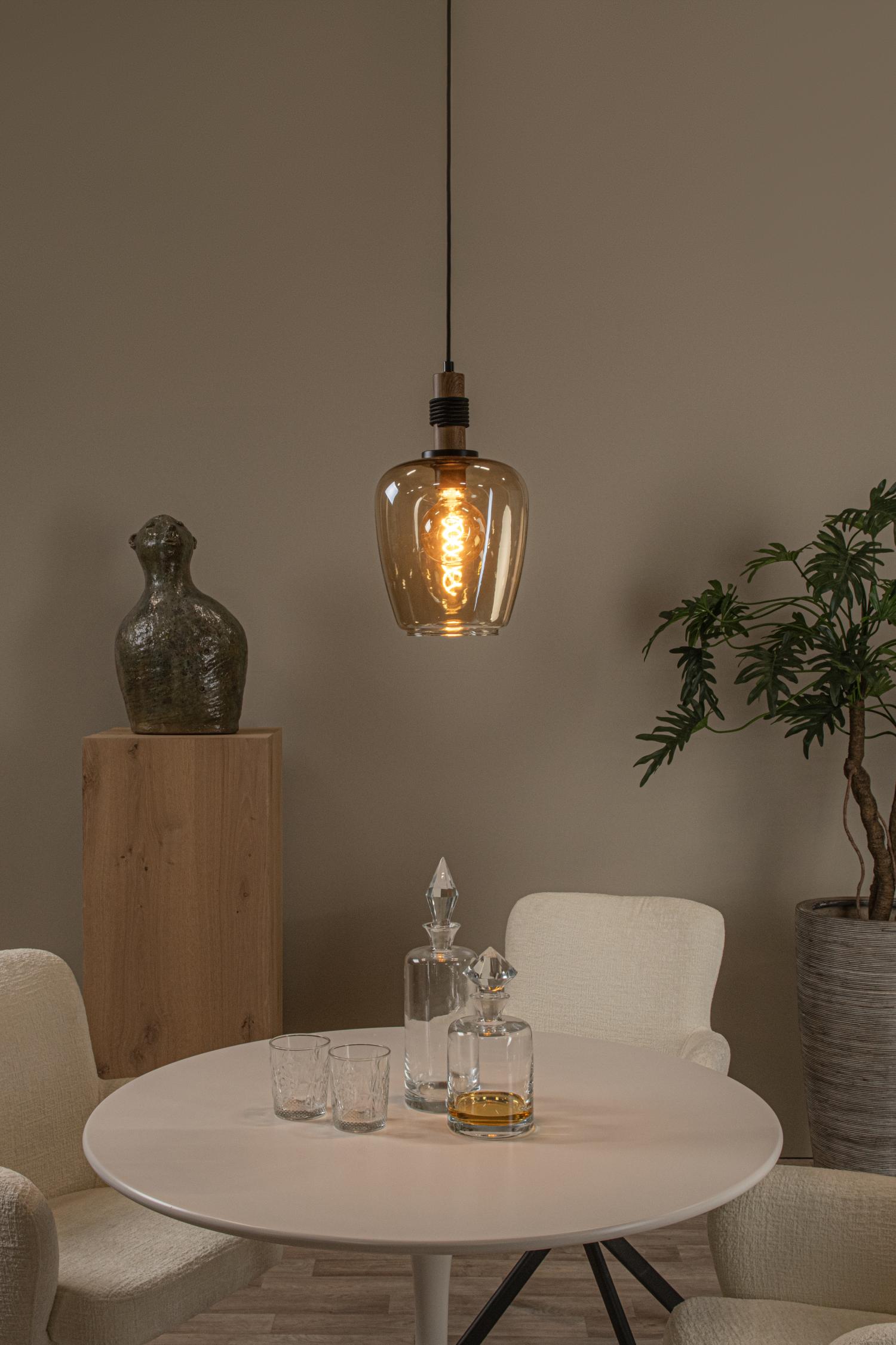 Ilona Ceiling Lights - Matt Black/Smoked Amber