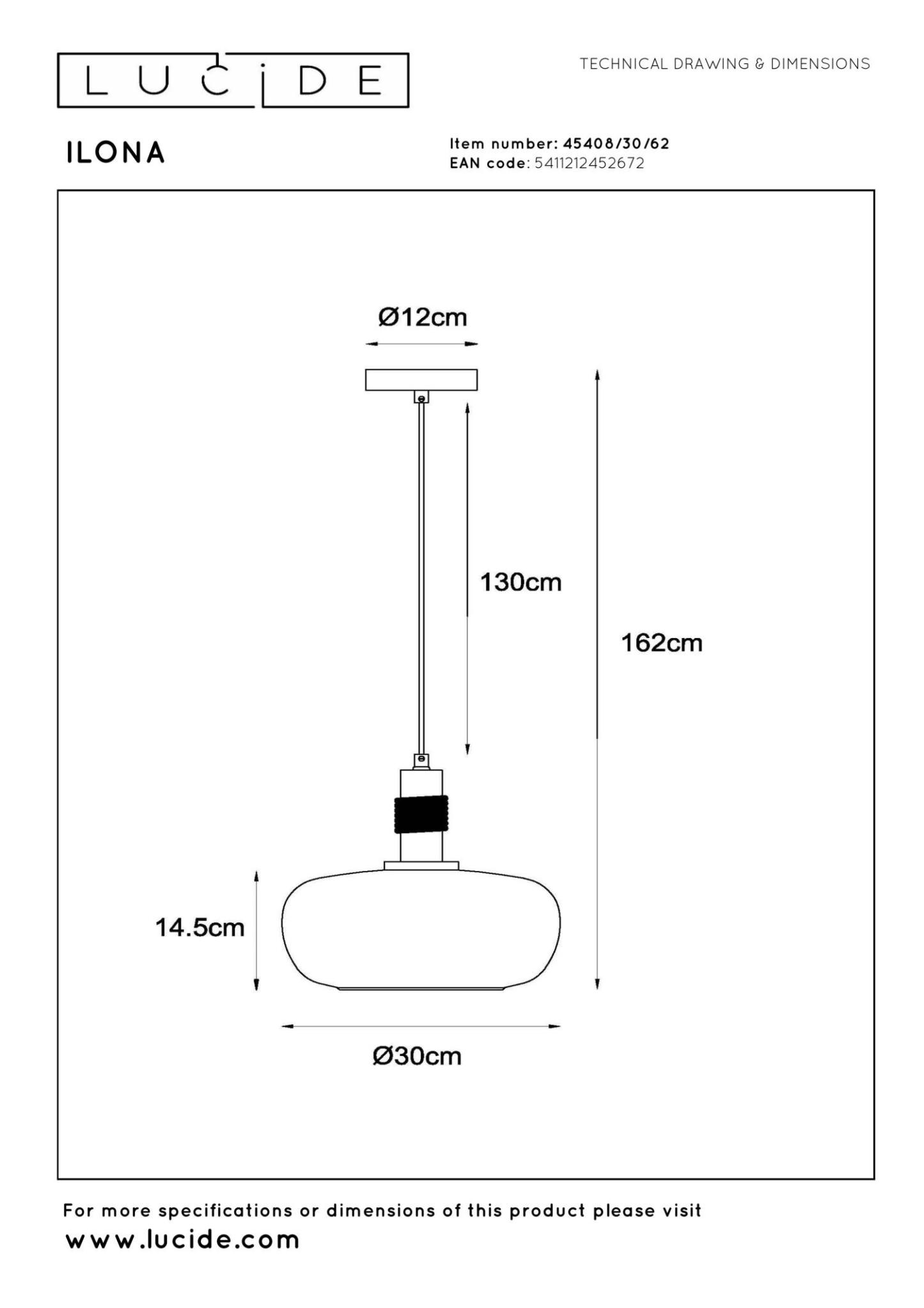 Ilona Ceiling Lights - Matt Black/Smoked Amber