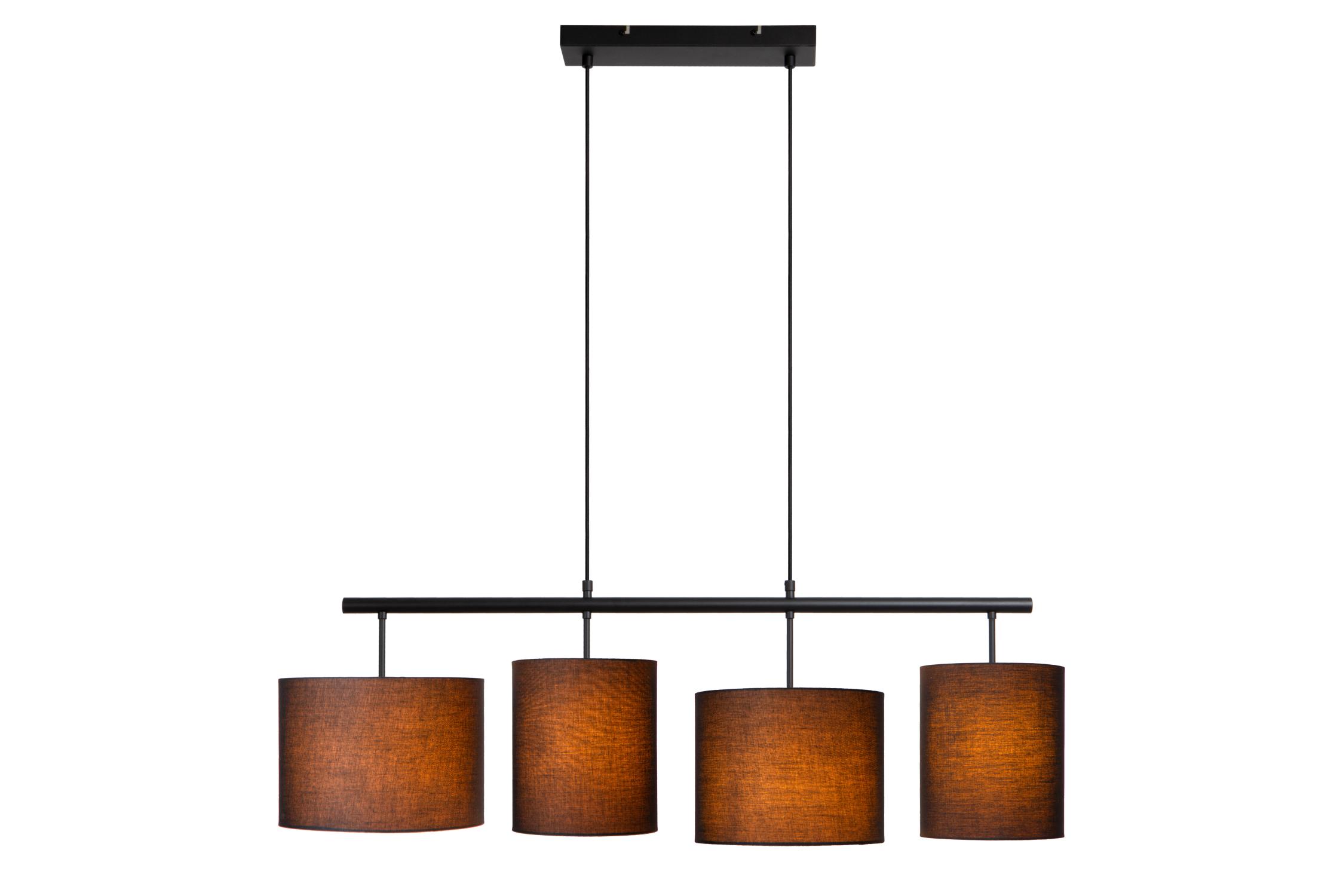 Maya Ceiling Lights - Matt Black/Black Linen