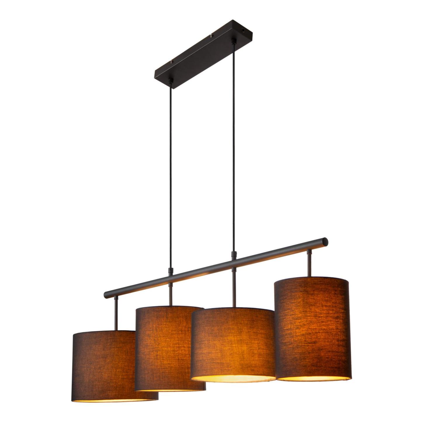 Maya Ceiling Lights - Matt Black/Black Linen