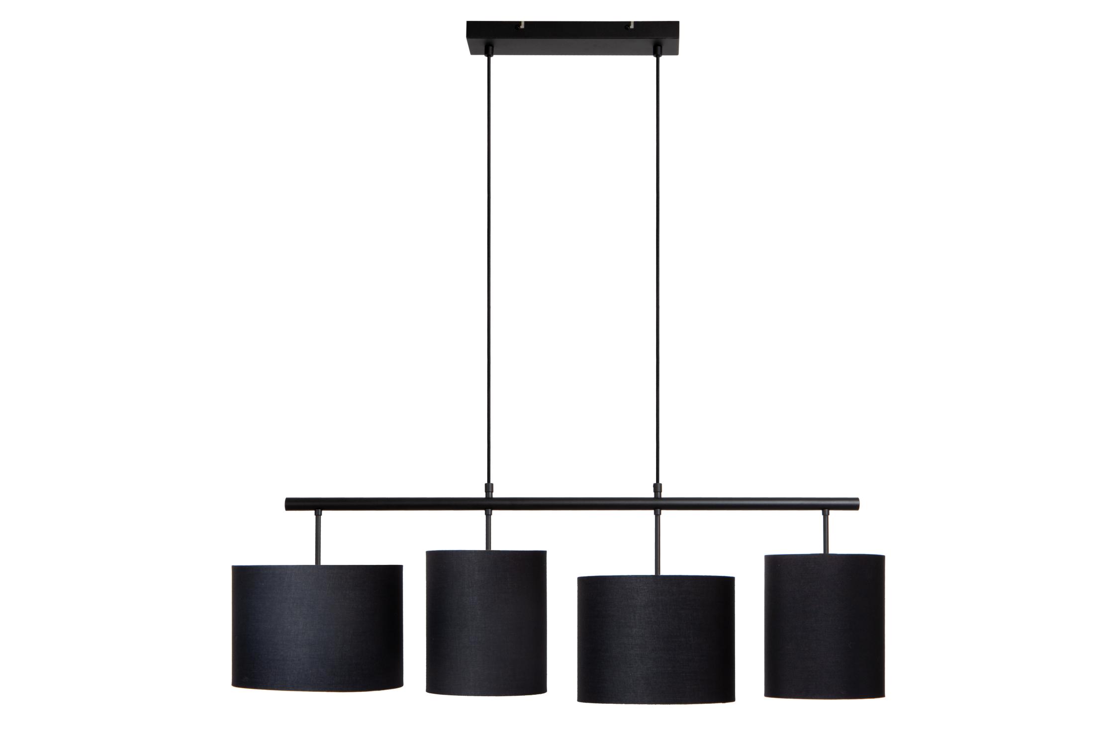 Maya Ceiling Lights - Matt Black/Black Linen