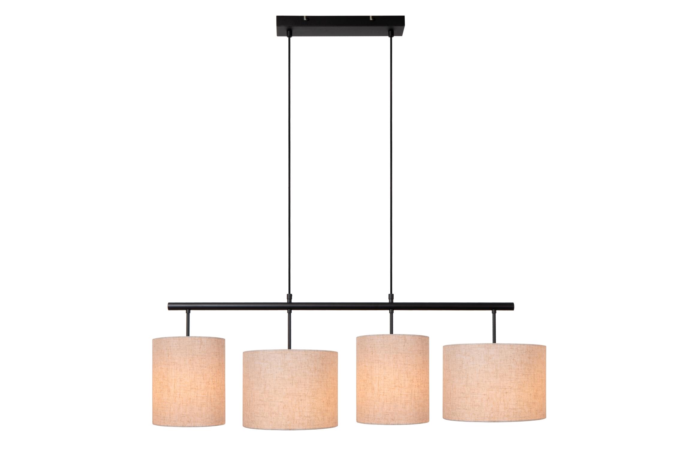 Maya Ceiling Lights - Matt Black/Black Linen