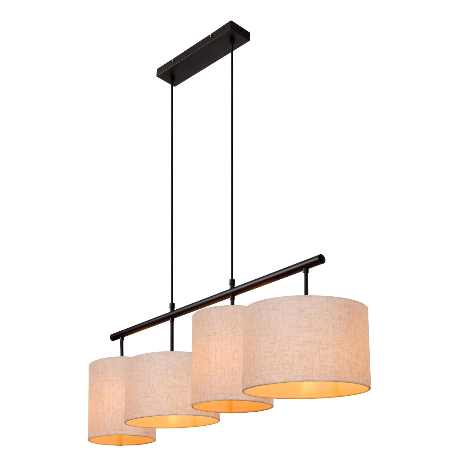 Maya Ceiling Lights - Matt Black/Black Linen