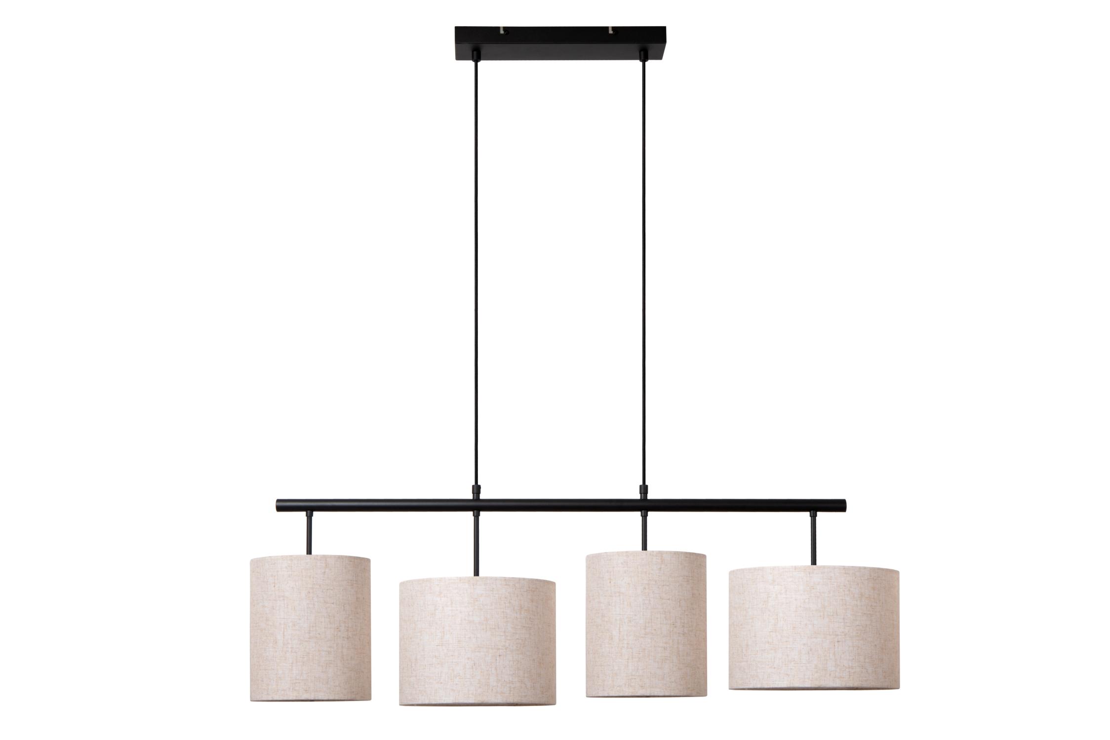 Maya Ceiling Lights - Matt Black/Black Linen