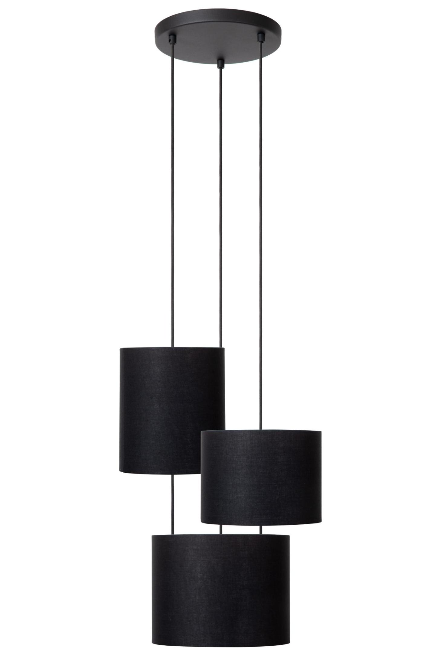 Maya Ceiling Lights - Matt Black/Black Linen