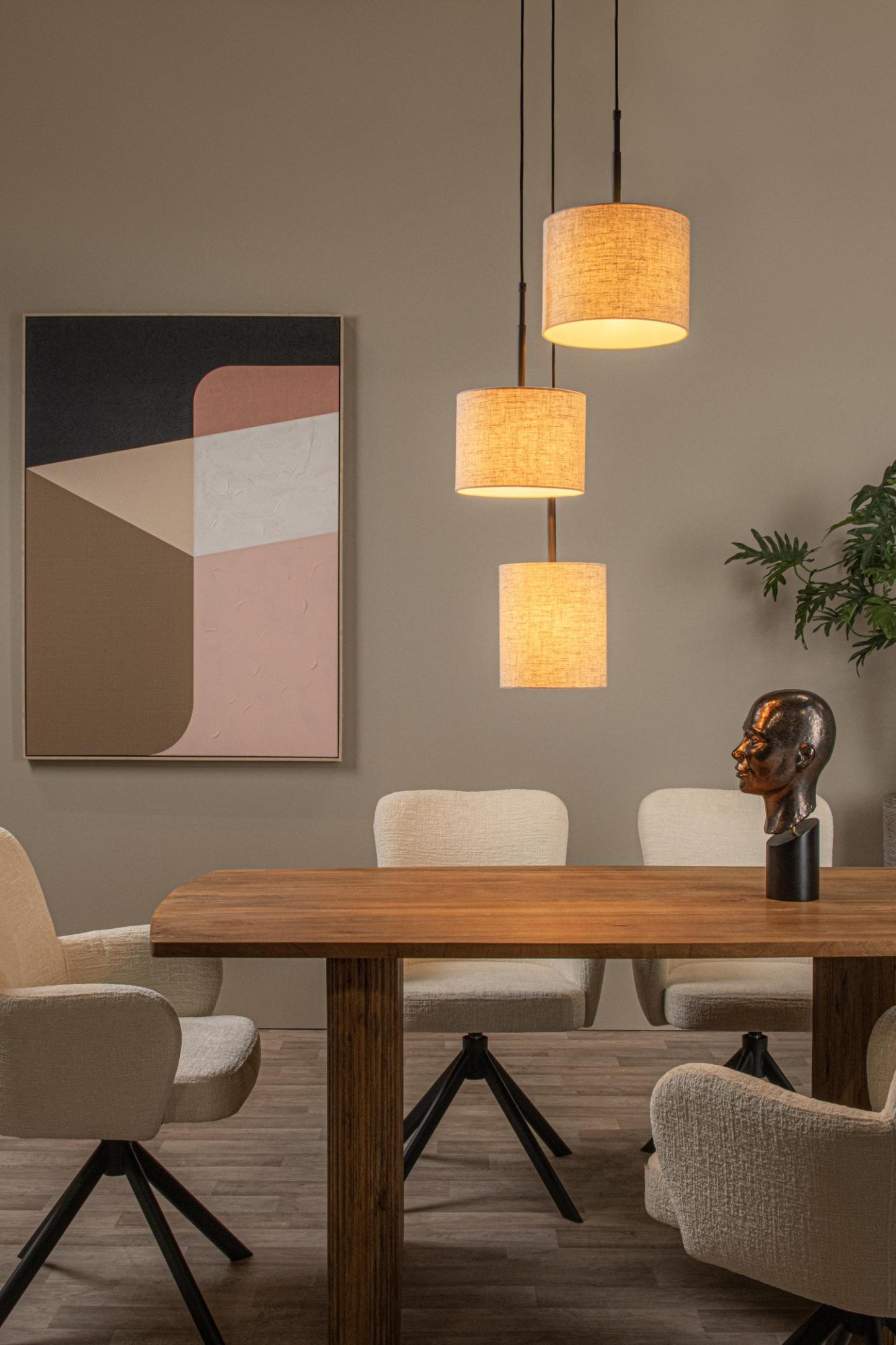 Maya Ceiling Lights - Matt Black/Black Linen