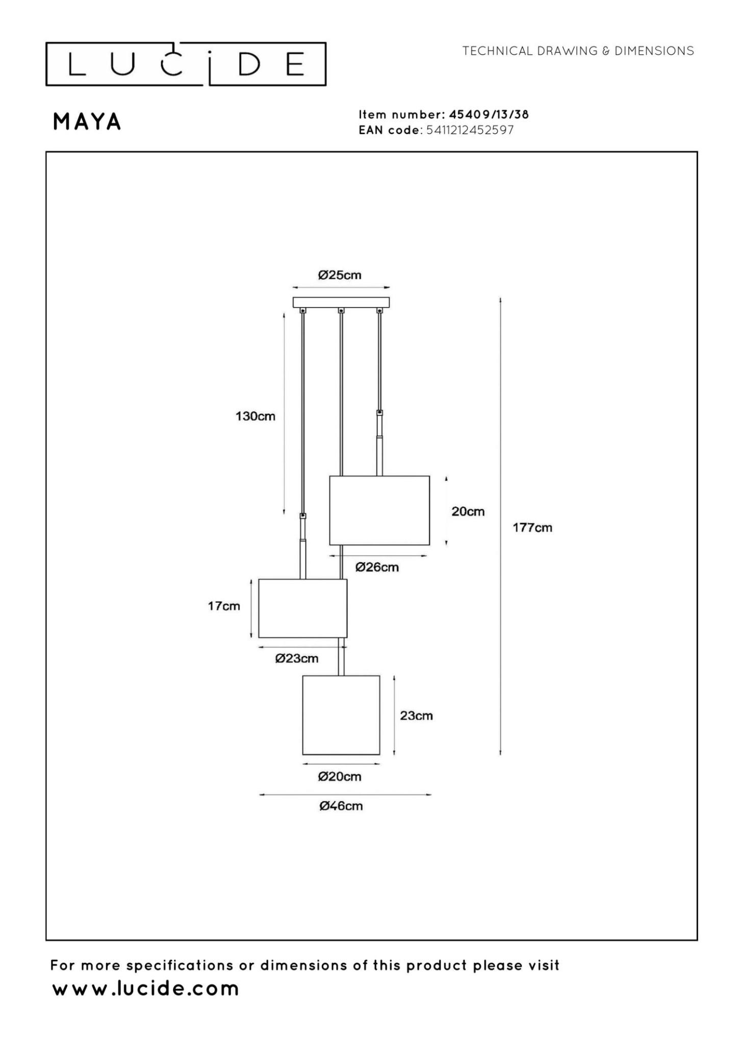 Maya Ceiling Lights - Matt Black/Black Linen