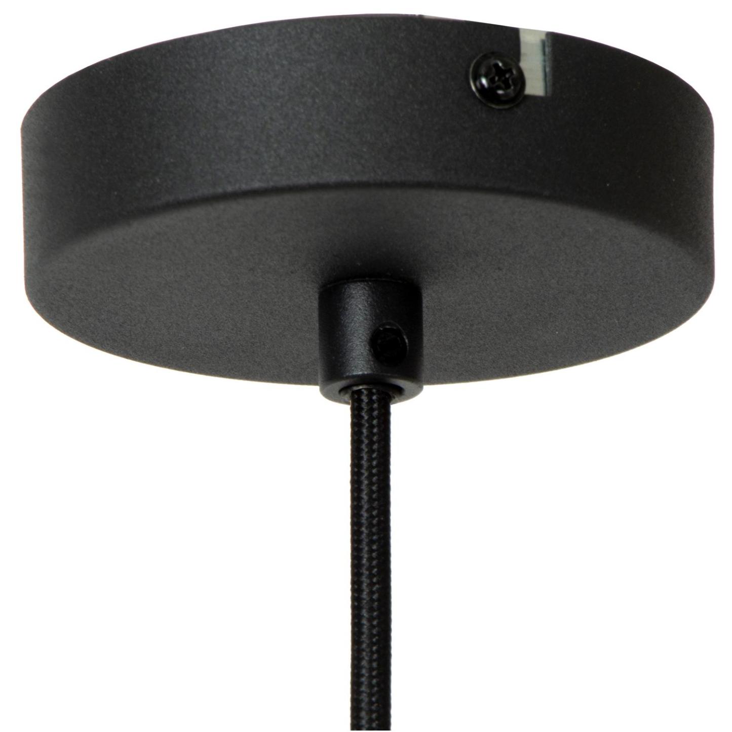 Rafal Ceiling Lights - Matt Black/Grey Fabric