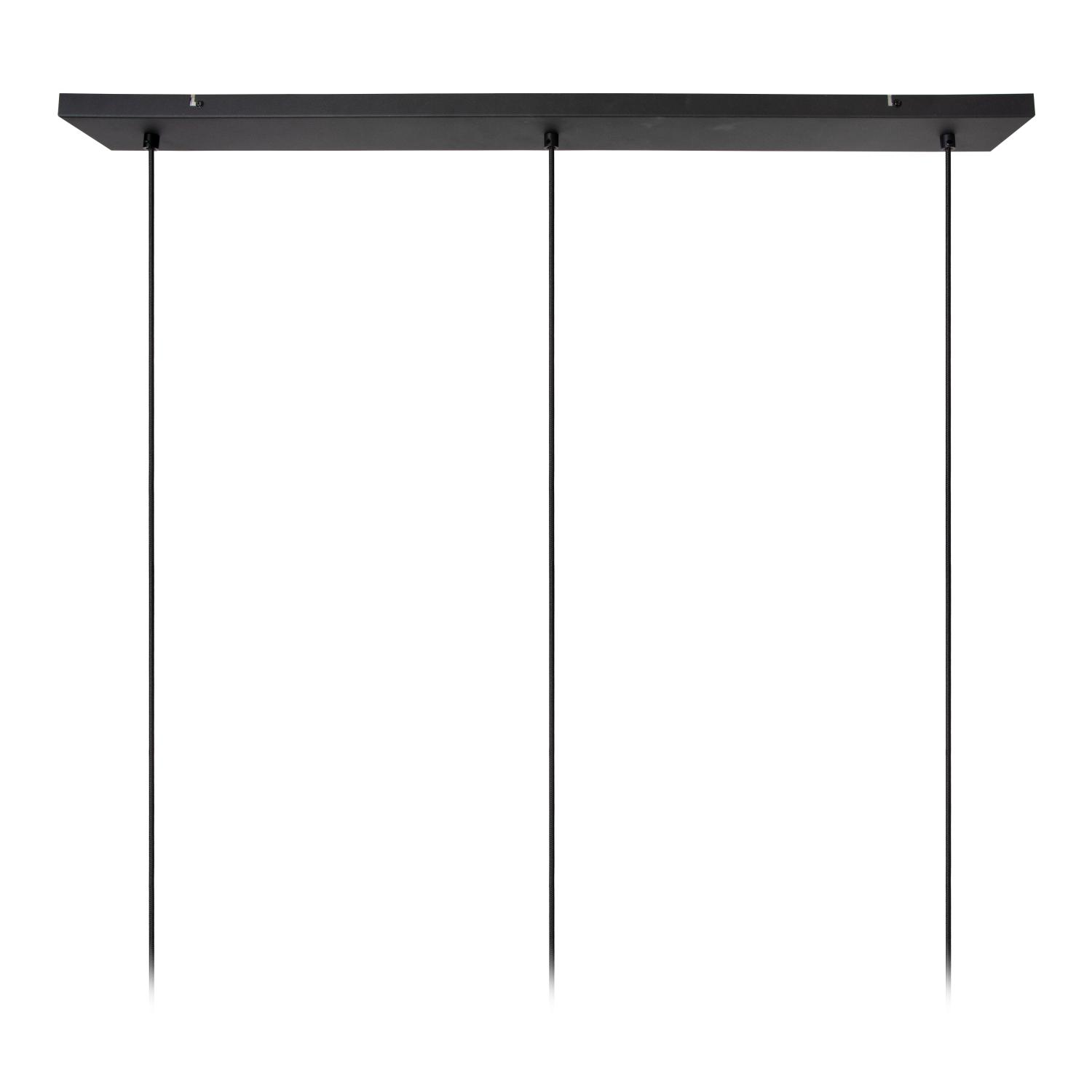 Rafal Ceiling Lights - Matt Black/Grey Fabric