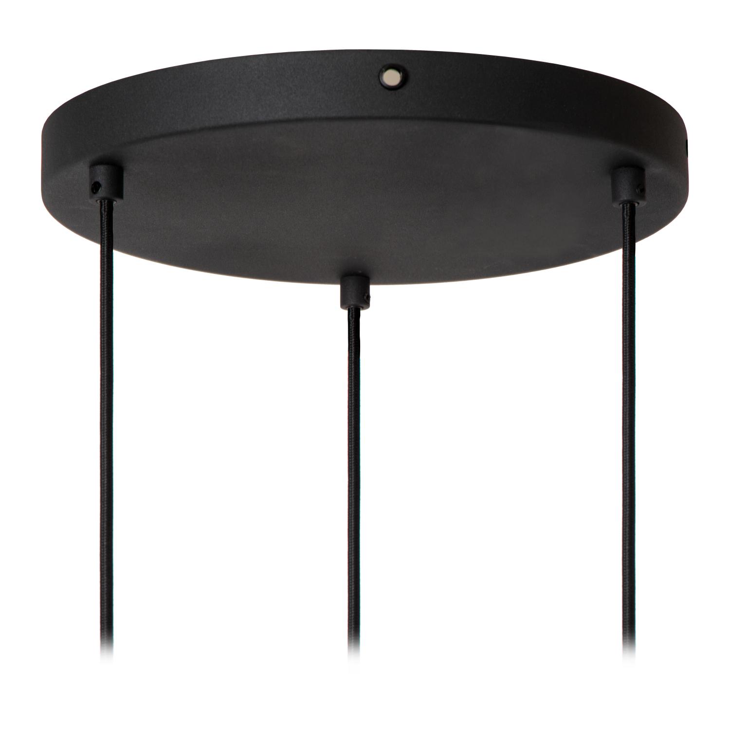 Rafal Ceiling Lights - Matt Black/Grey Fabric