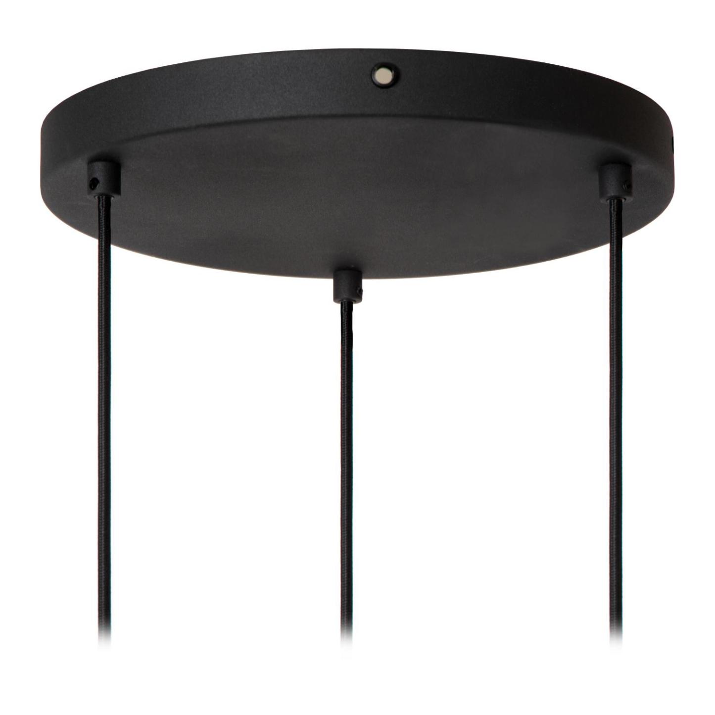 Rafal Ceiling Lights - Matt Black/Grey Fabric