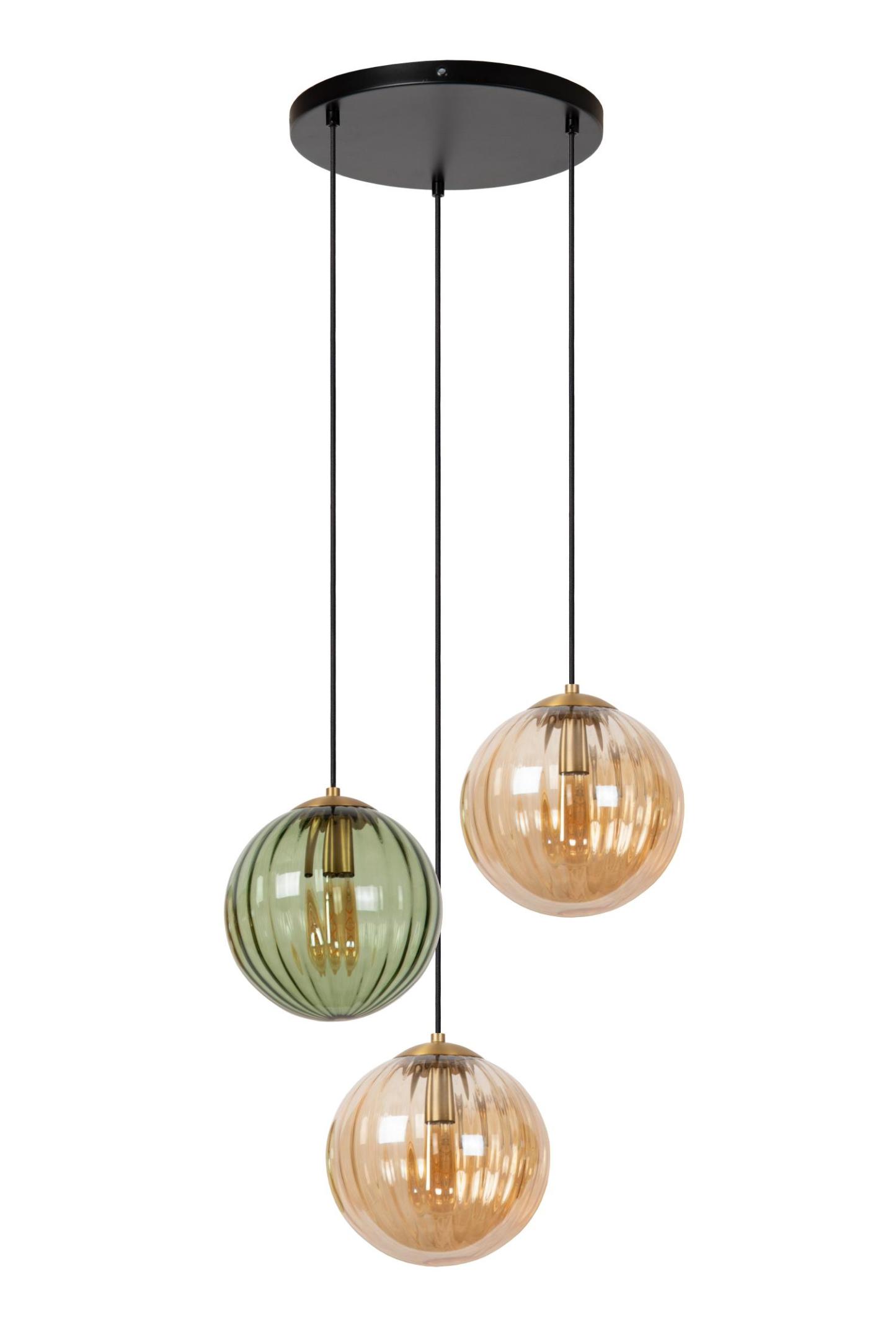Monsaraz Ceiling Lights - Matt Black/Smoked Green