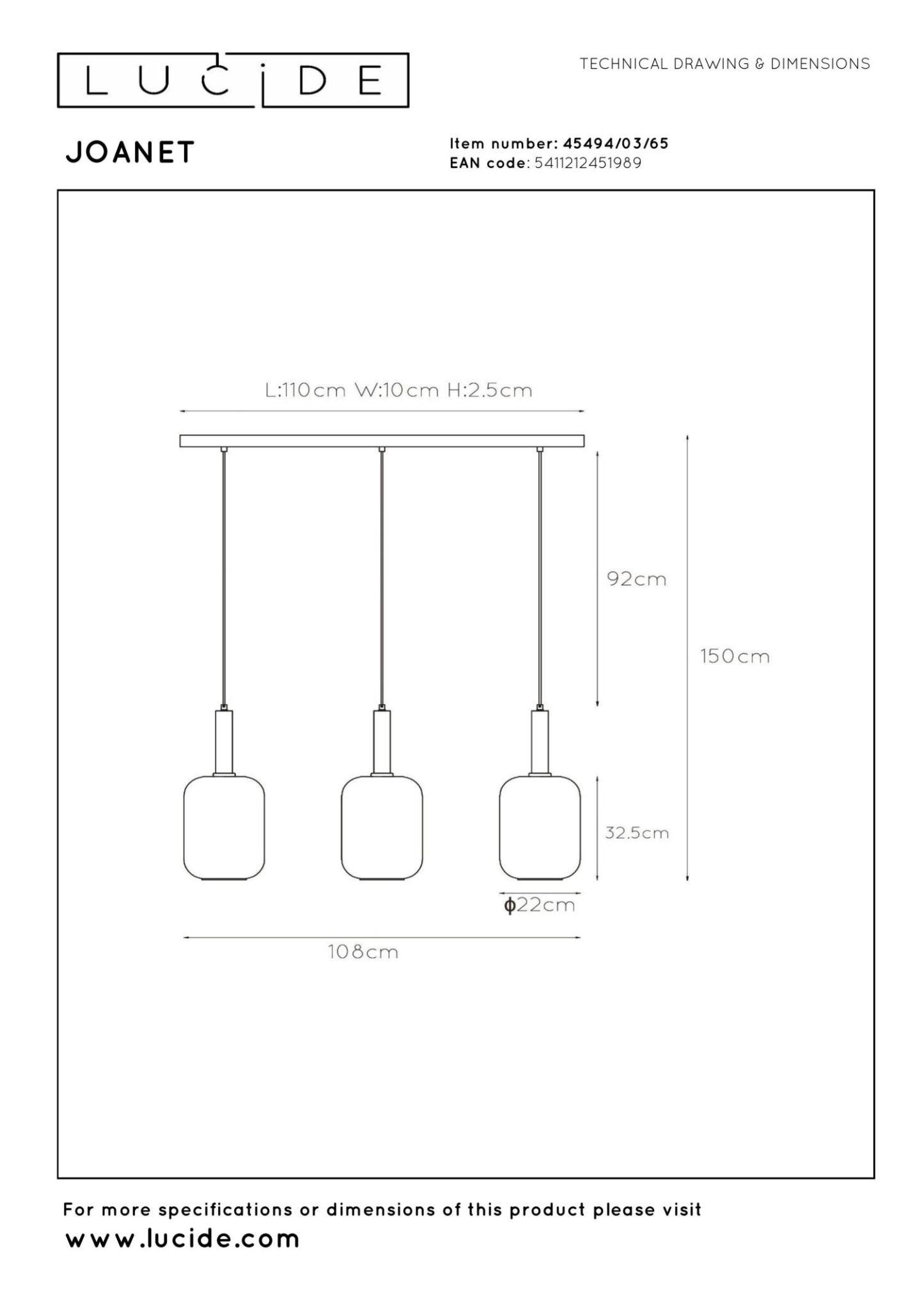 Joanet Ceiling Lights - Matt Black/Smoked Grey