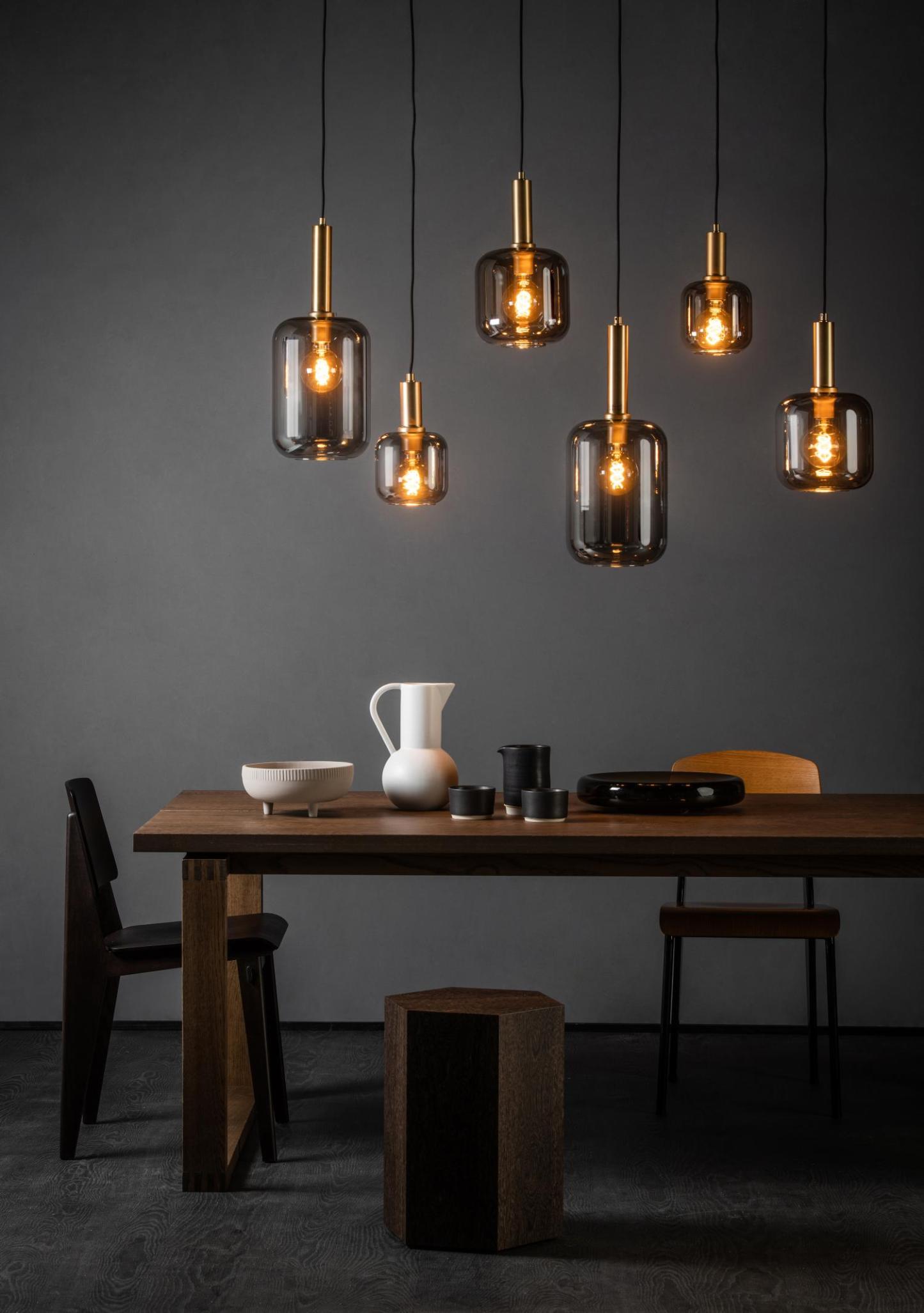 Joanet Ceiling Lights - Matt Black/Smoked Grey
