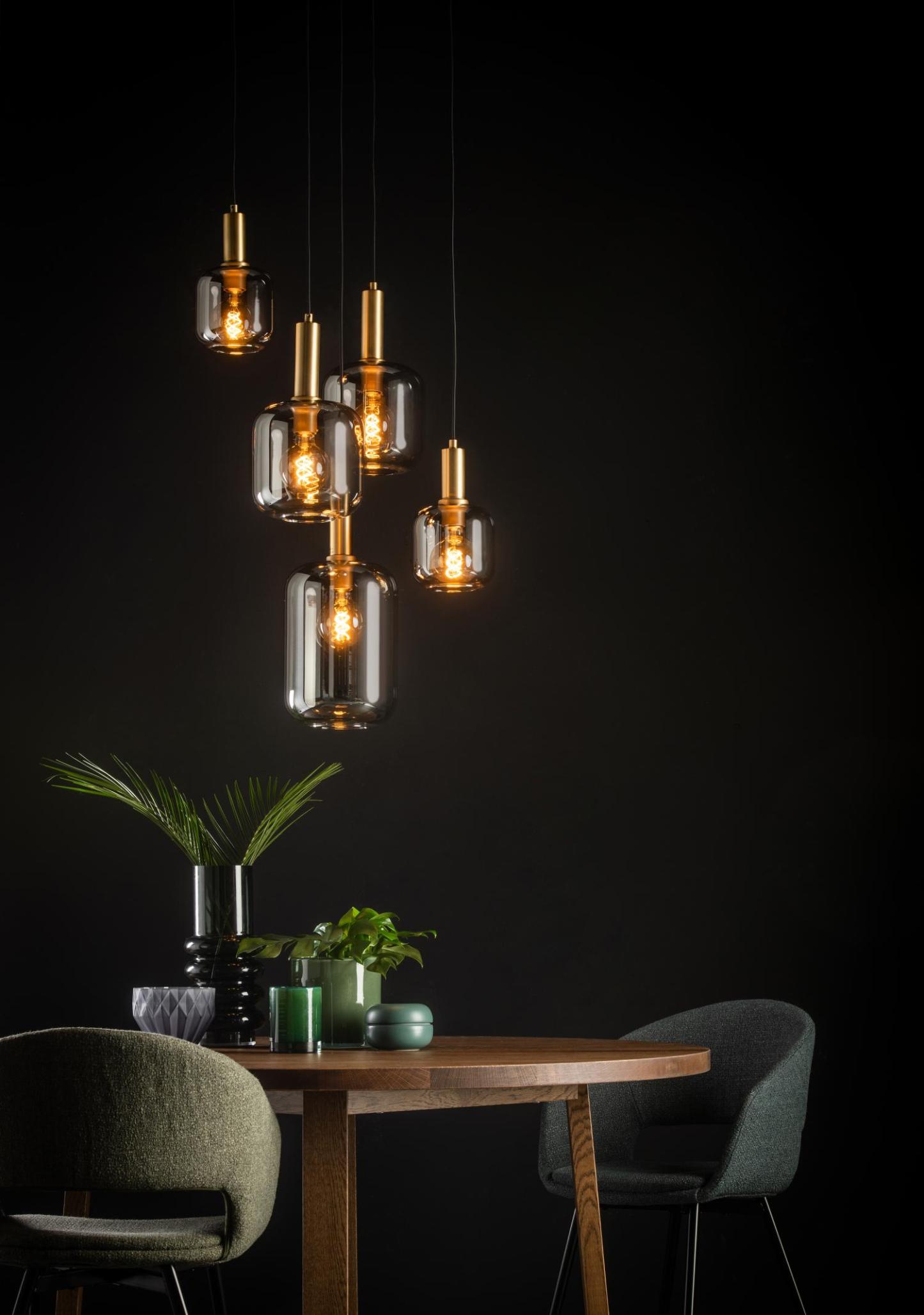 Joanet Ceiling Lights - Matt Black/Smoked Grey