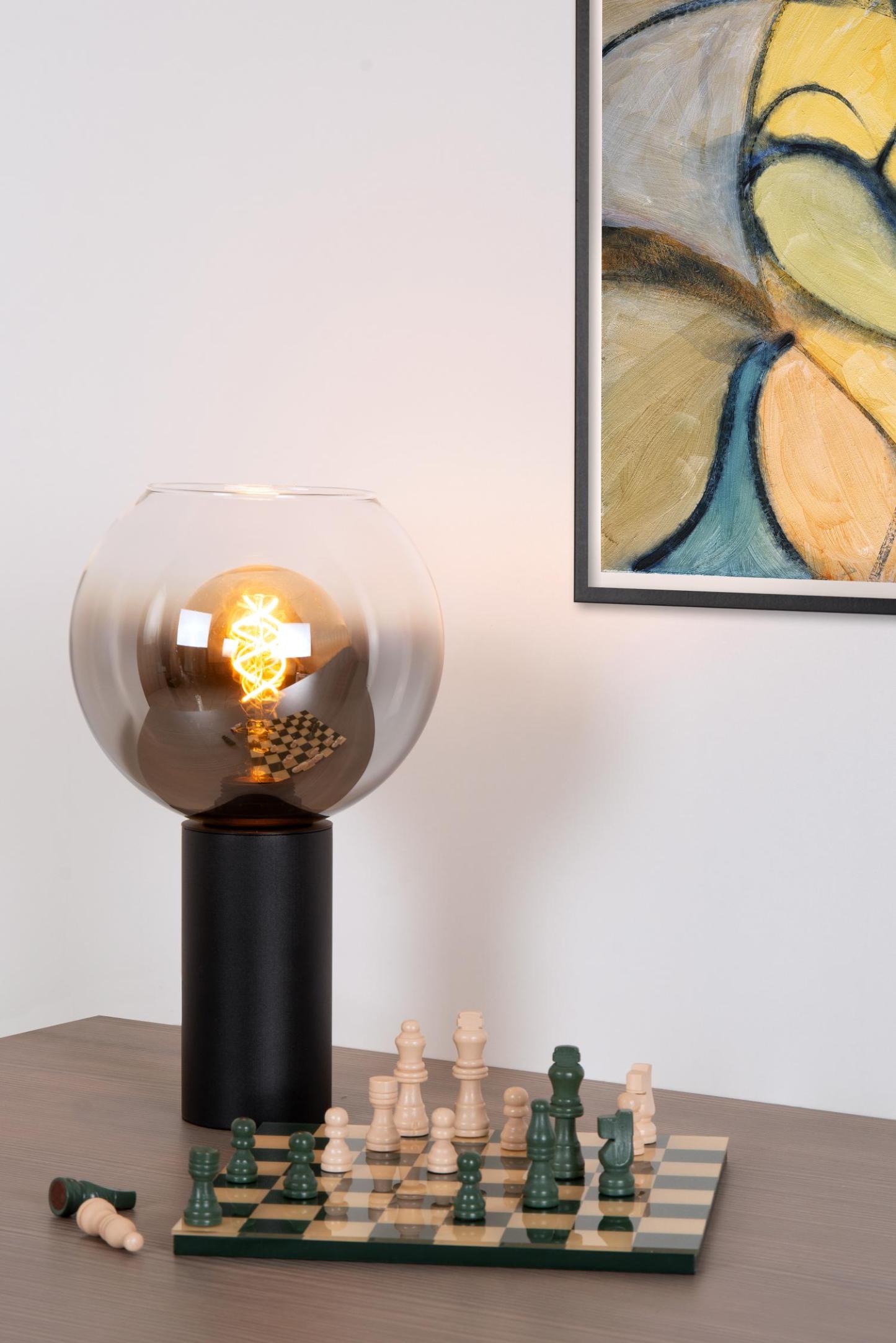Marius Table Lamp - Matt Black/Smoked Grey