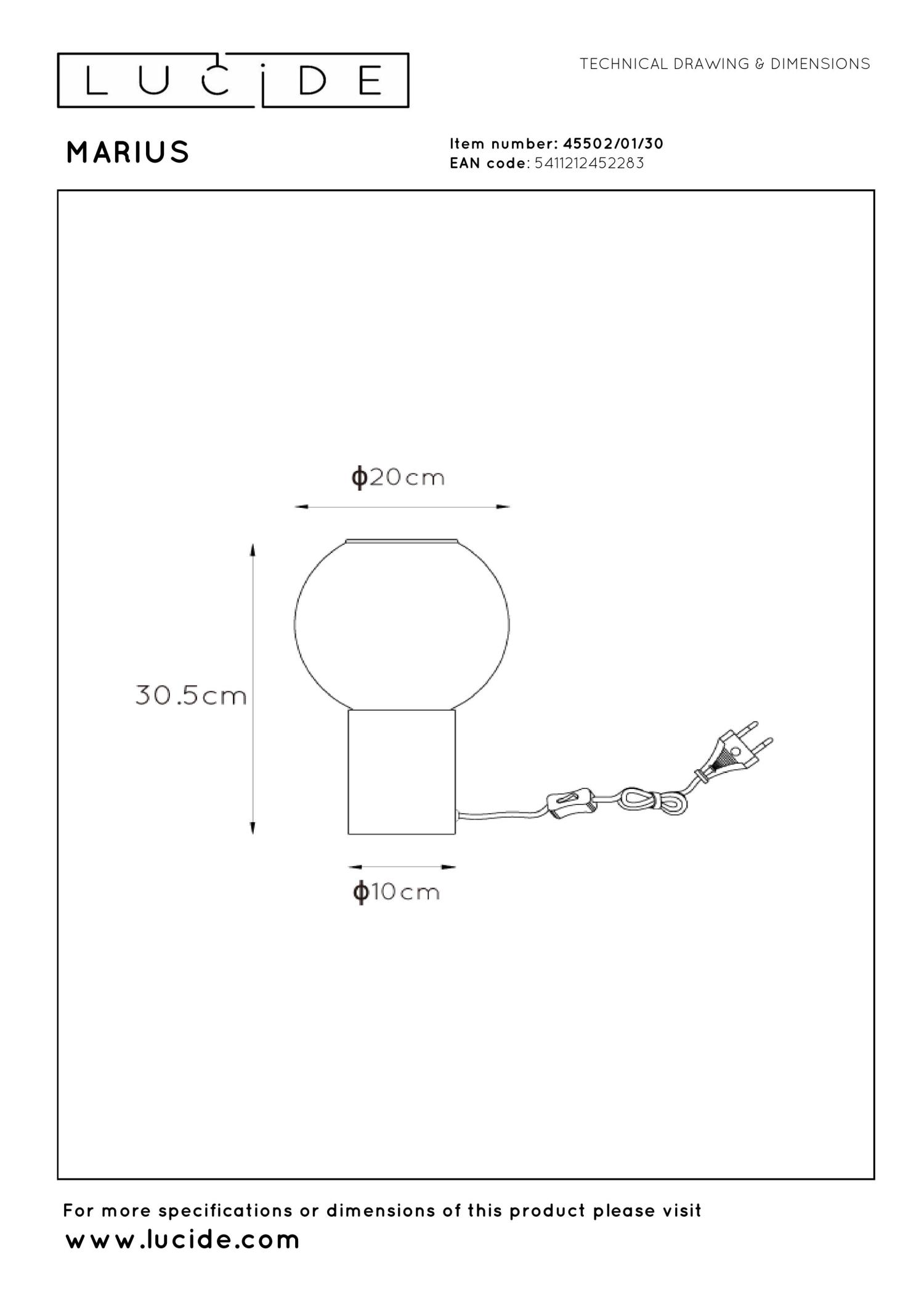 Marius Table Lamp - Matt Black/Smoked Grey