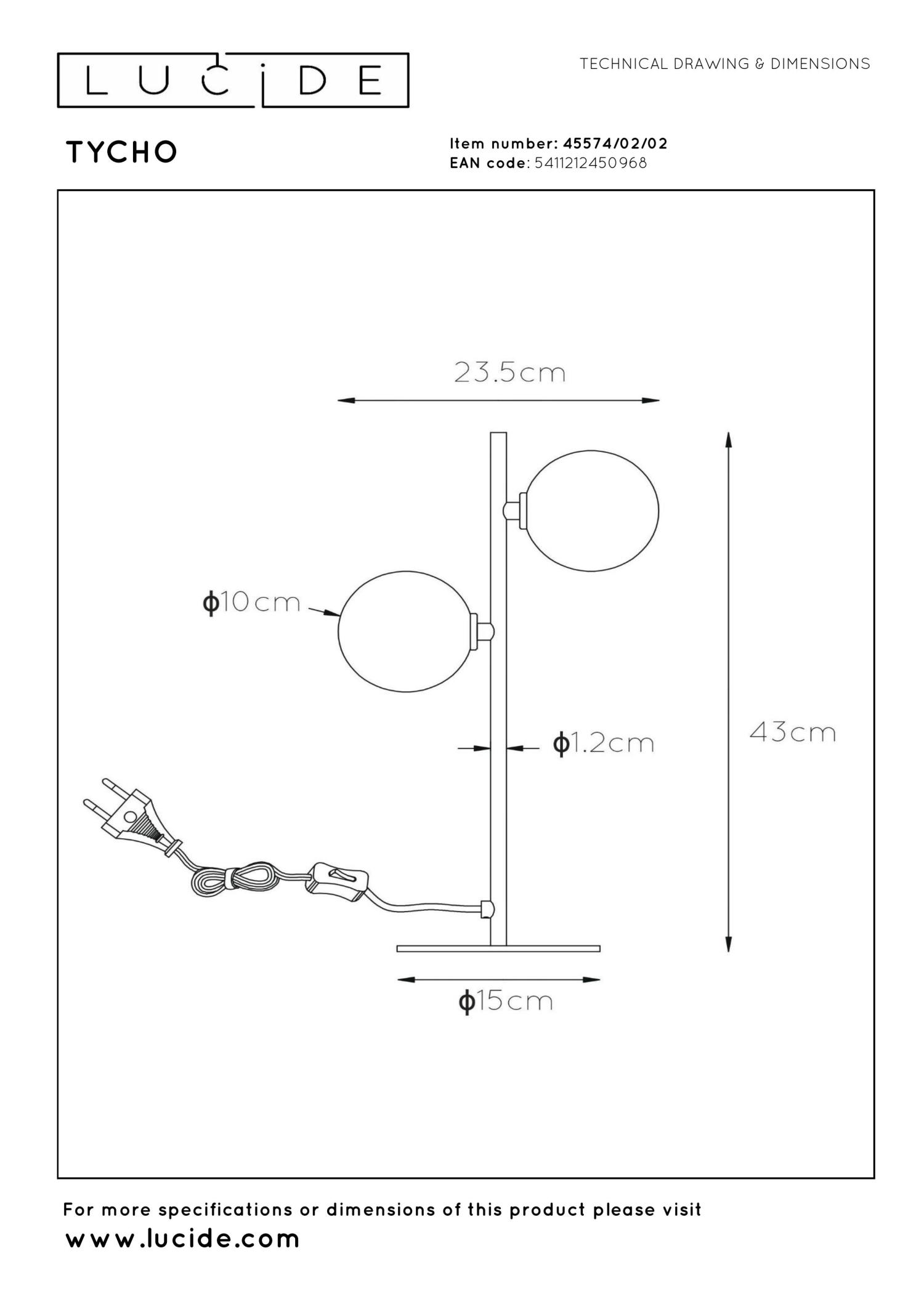 Tycho Table Lamp - Brushed Gold/Smoked Grey