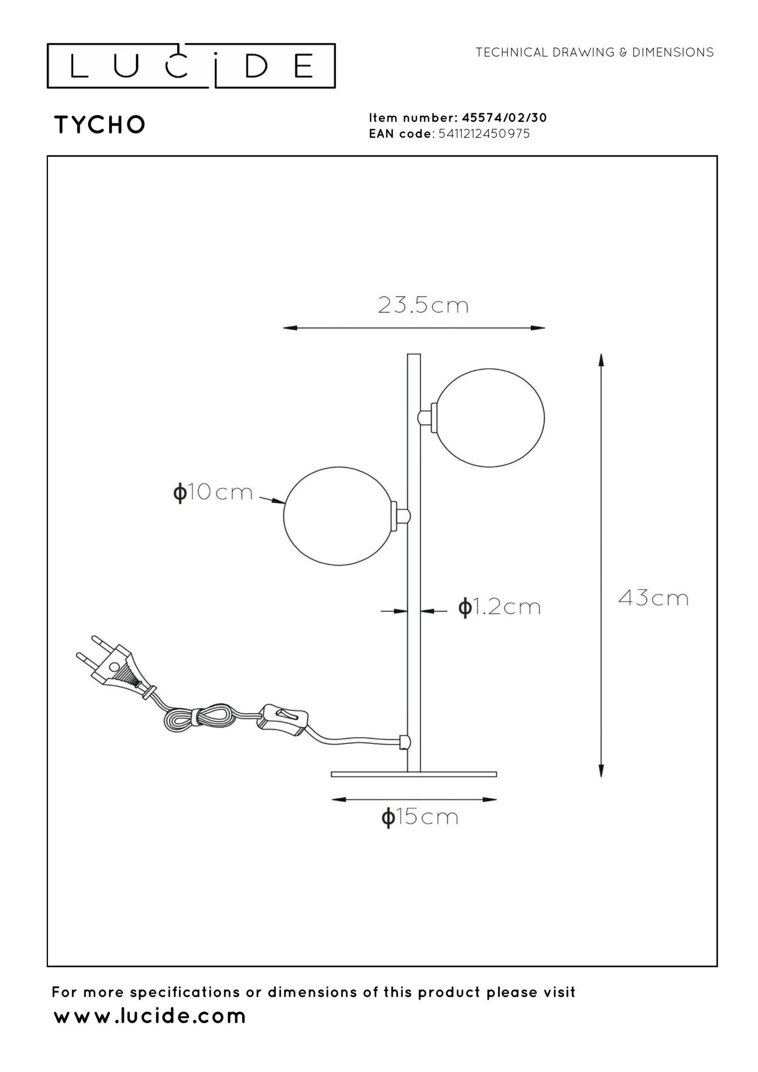 Tycho Table Lamp - Brushed Gold/Smoked Grey