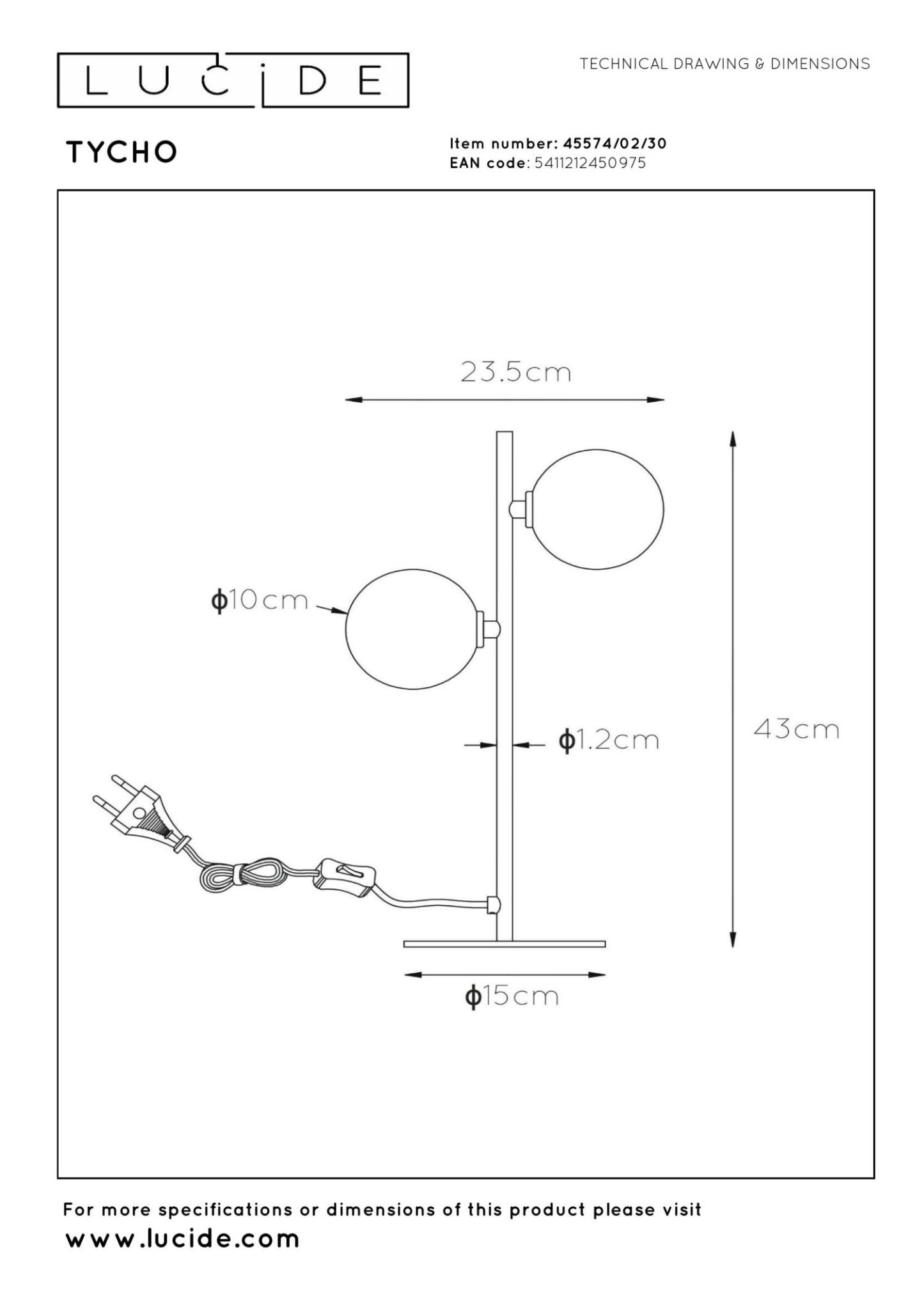 Tycho Table Lamp - Brushed Gold/Smoked Grey