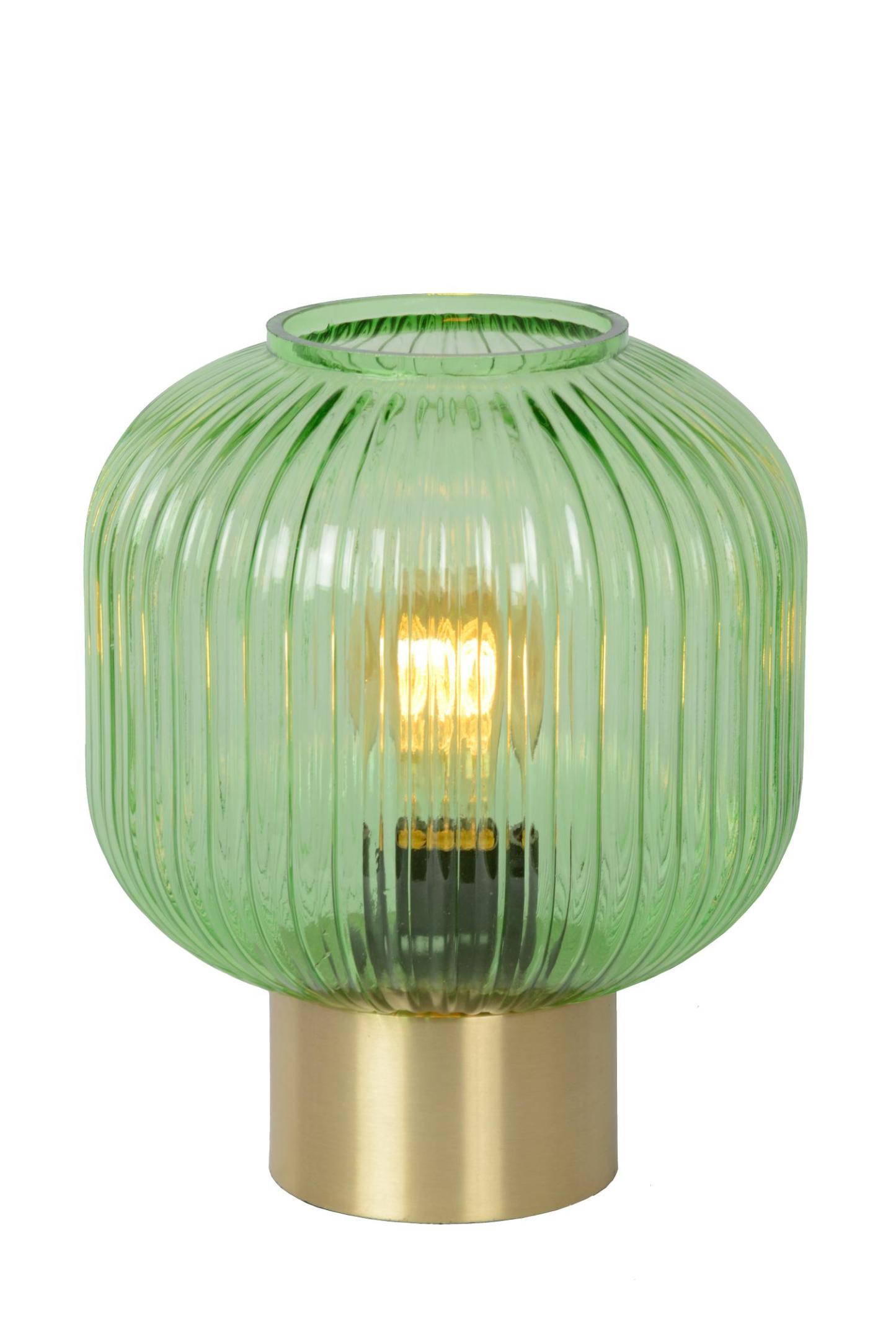 Maloto Table Lamp - Brushed Gold/Smoked Green