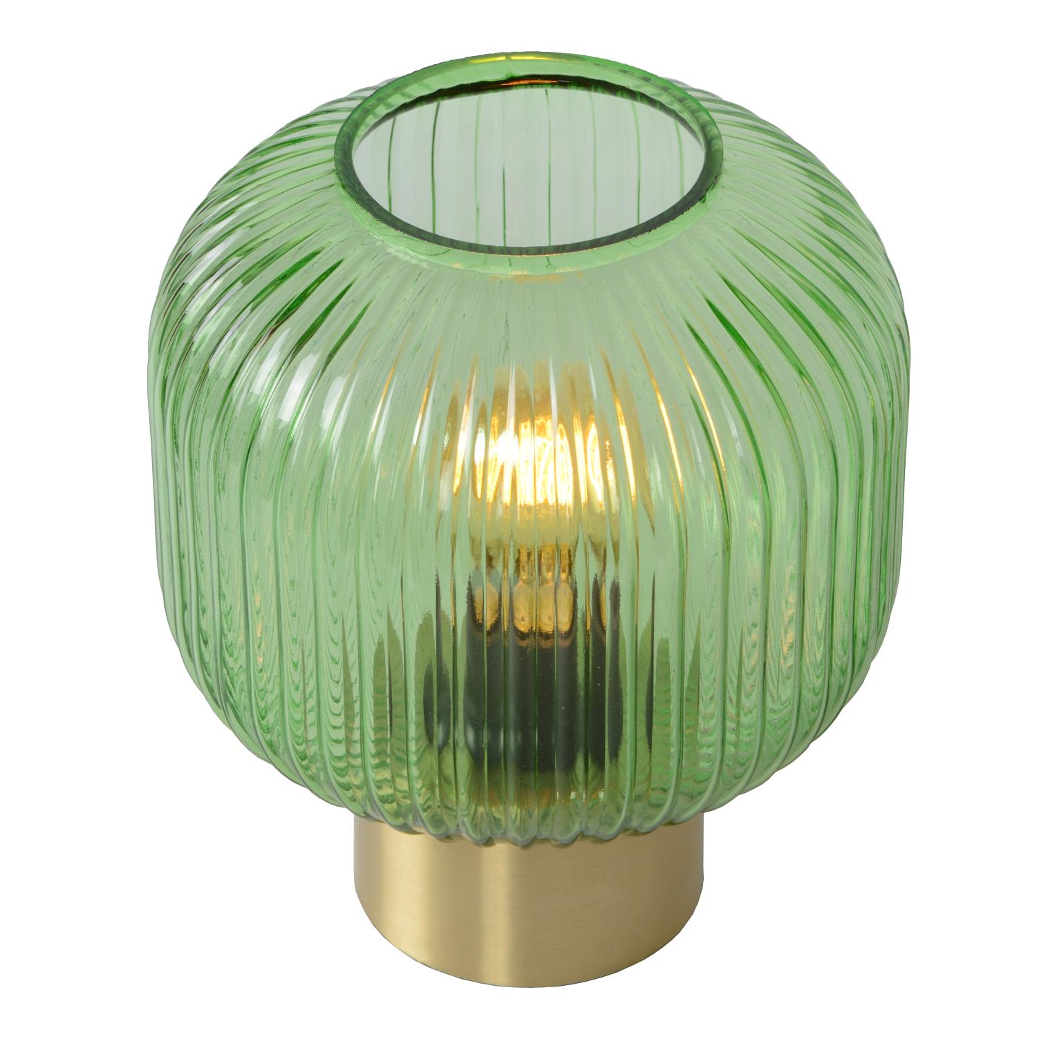 Maloto Table Lamp - Brushed Gold/Smoked Green