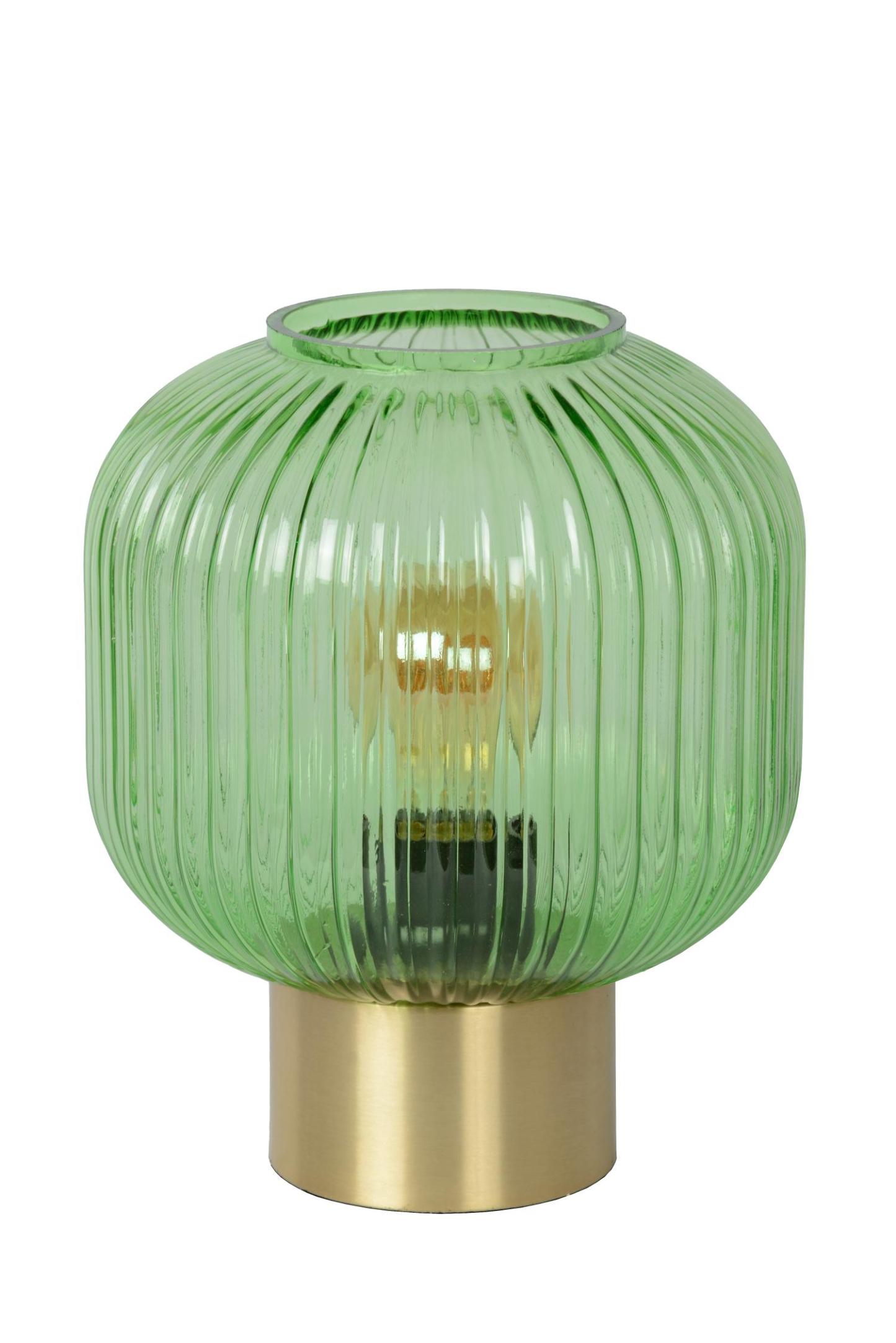 Maloto Table Lamp - Brushed Gold/Smoked Green