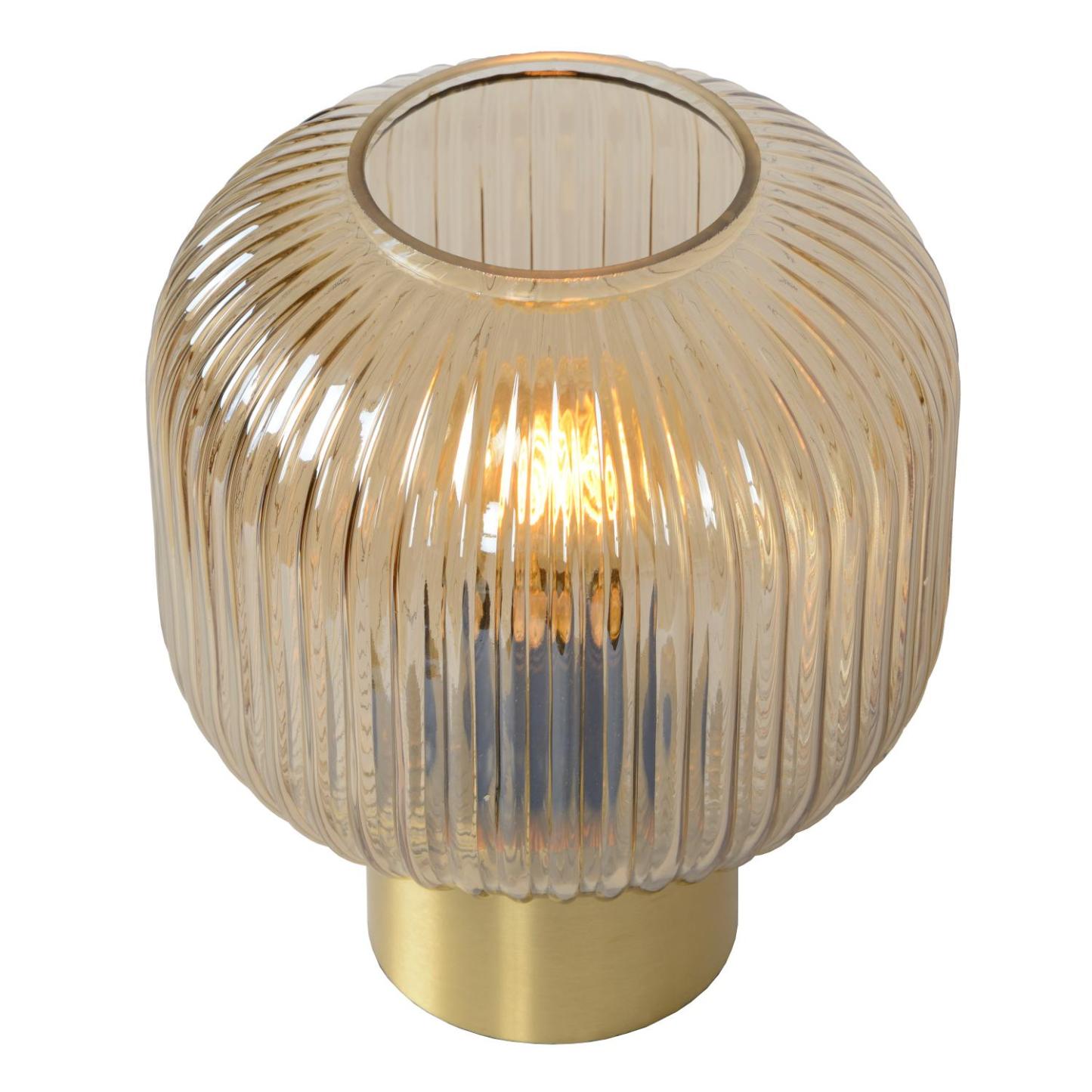 Maloto Table Lamp - Brushed Gold/Smoked Green