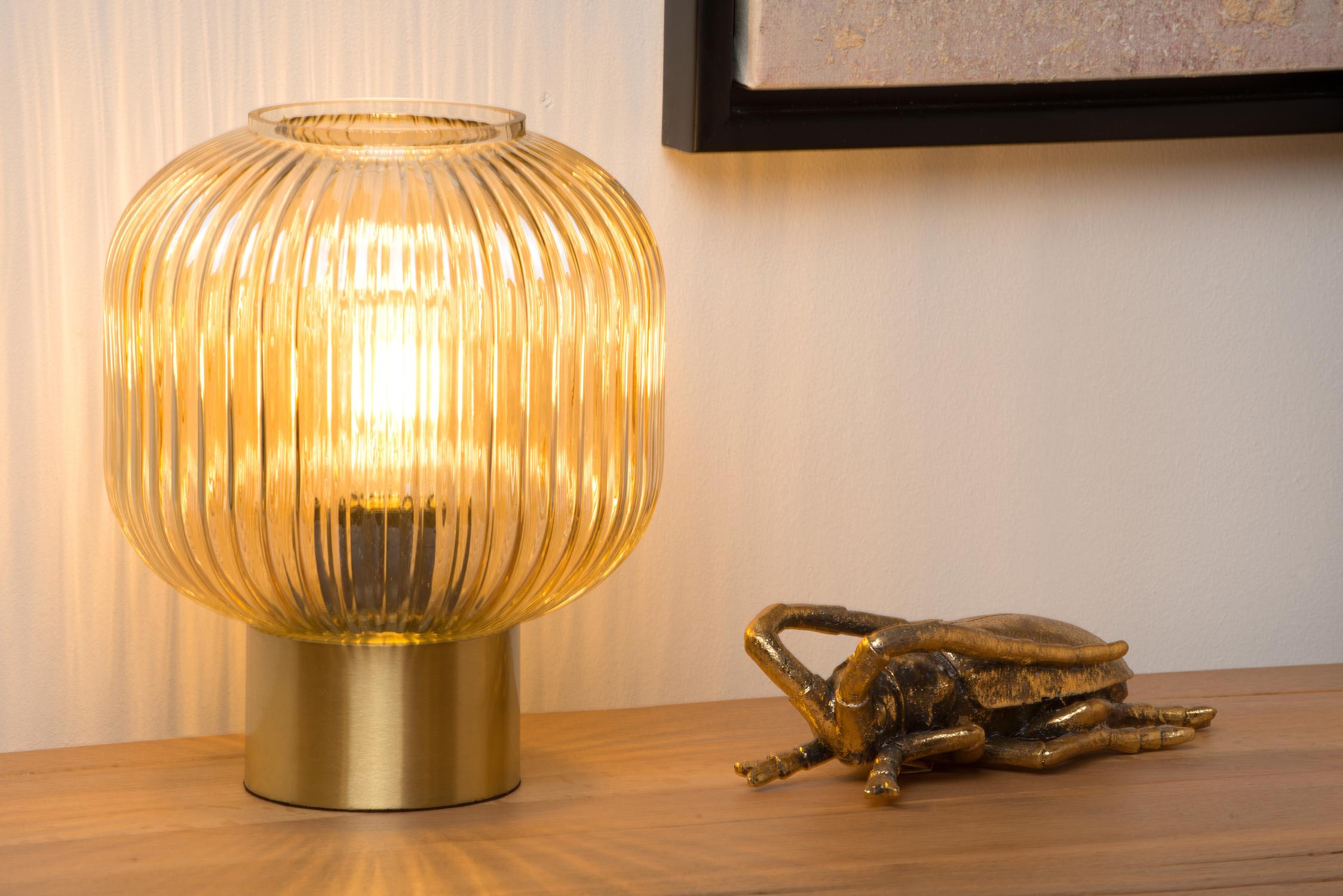 Maloto Table Lamp - Brushed Gold/Smoked Green