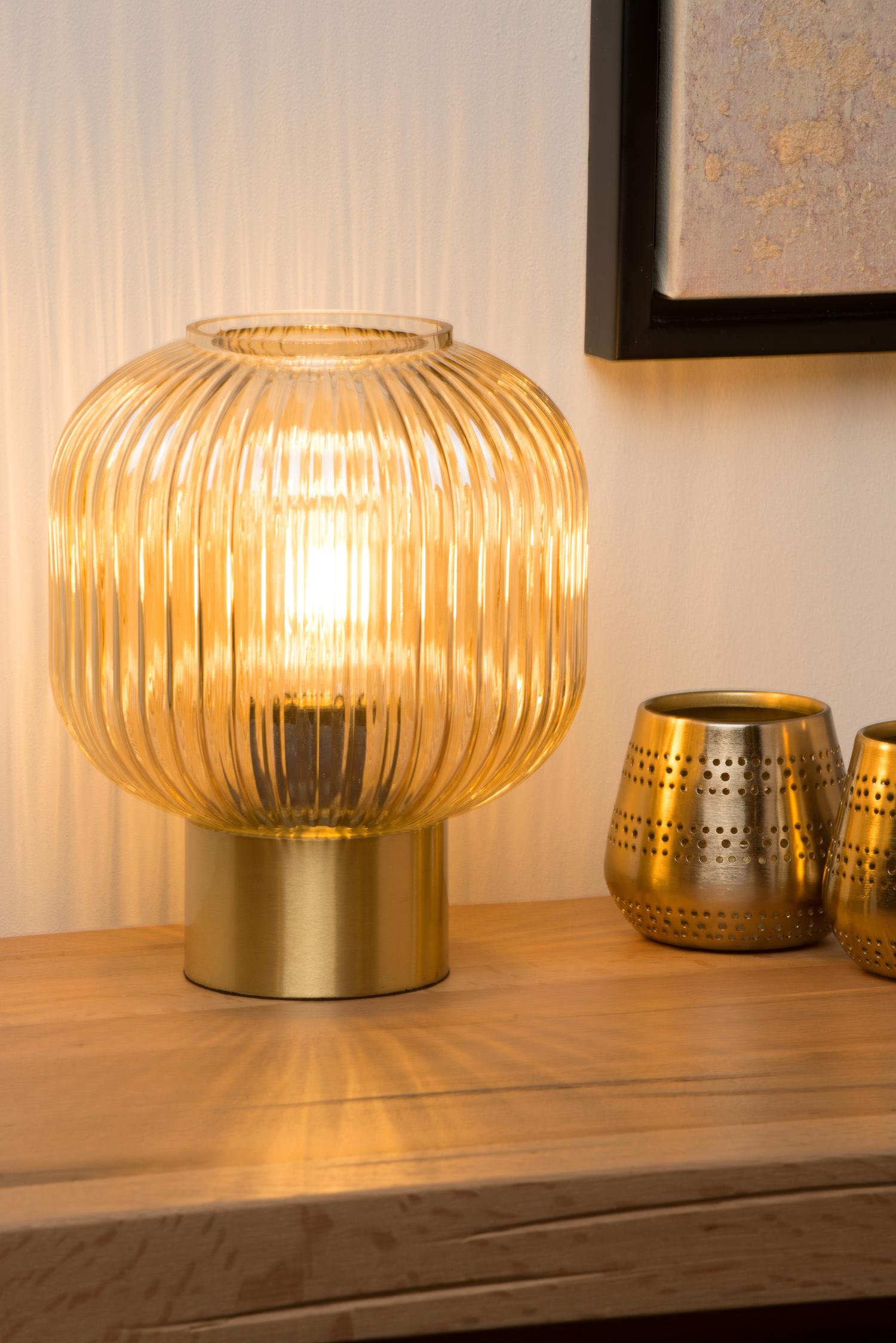 Maloto Table Lamp - Brushed Gold/Smoked Green