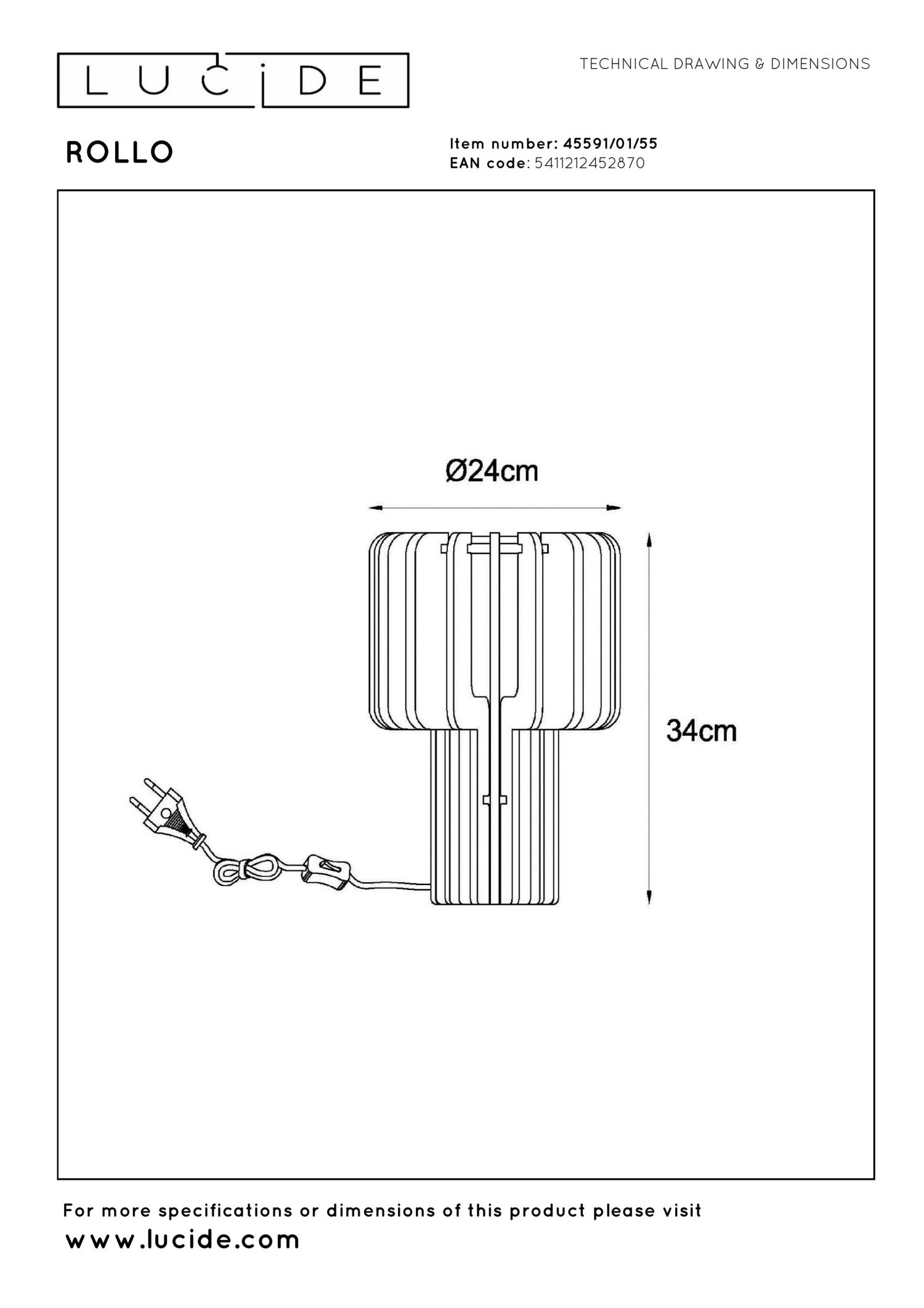Rollo Table Lamp - Taupe