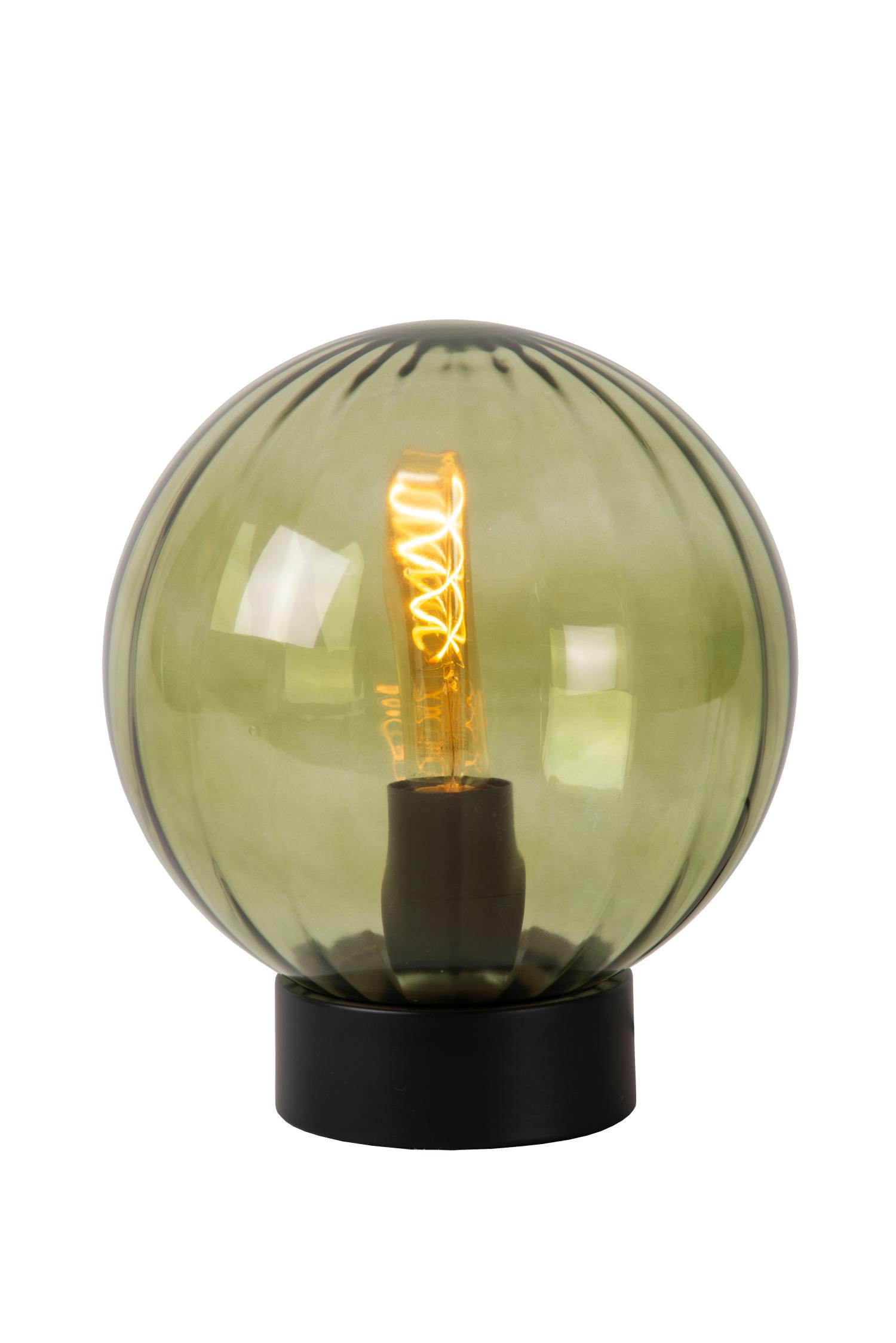 Monsaraz Table Lamp - Matt Black/Smoked Green