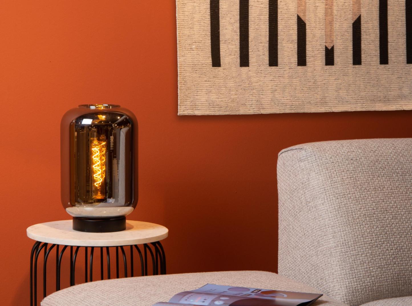 Joanet Table Lamp - Matt Black/Smoked Grey