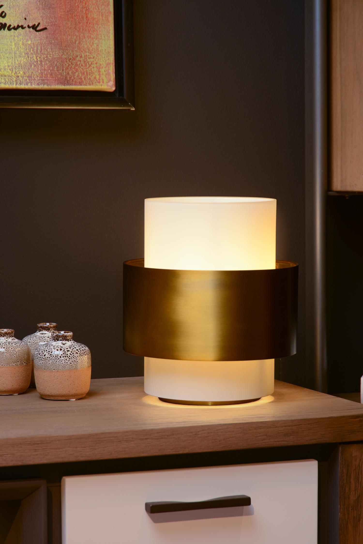 Firmin Table Lamp - Brushed Gold/Opal