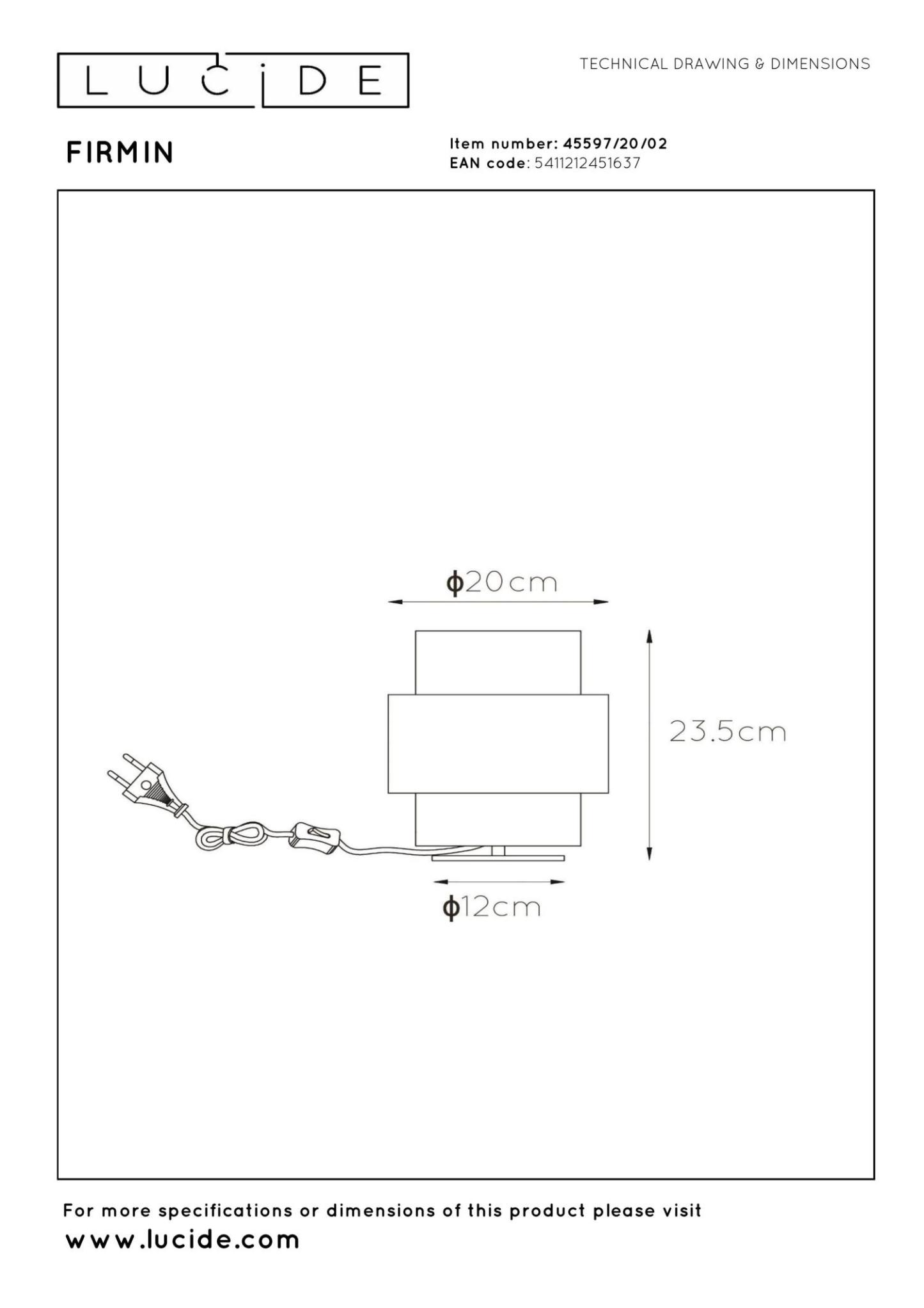 Firmin Table Lamp - Brushed Gold/Opal